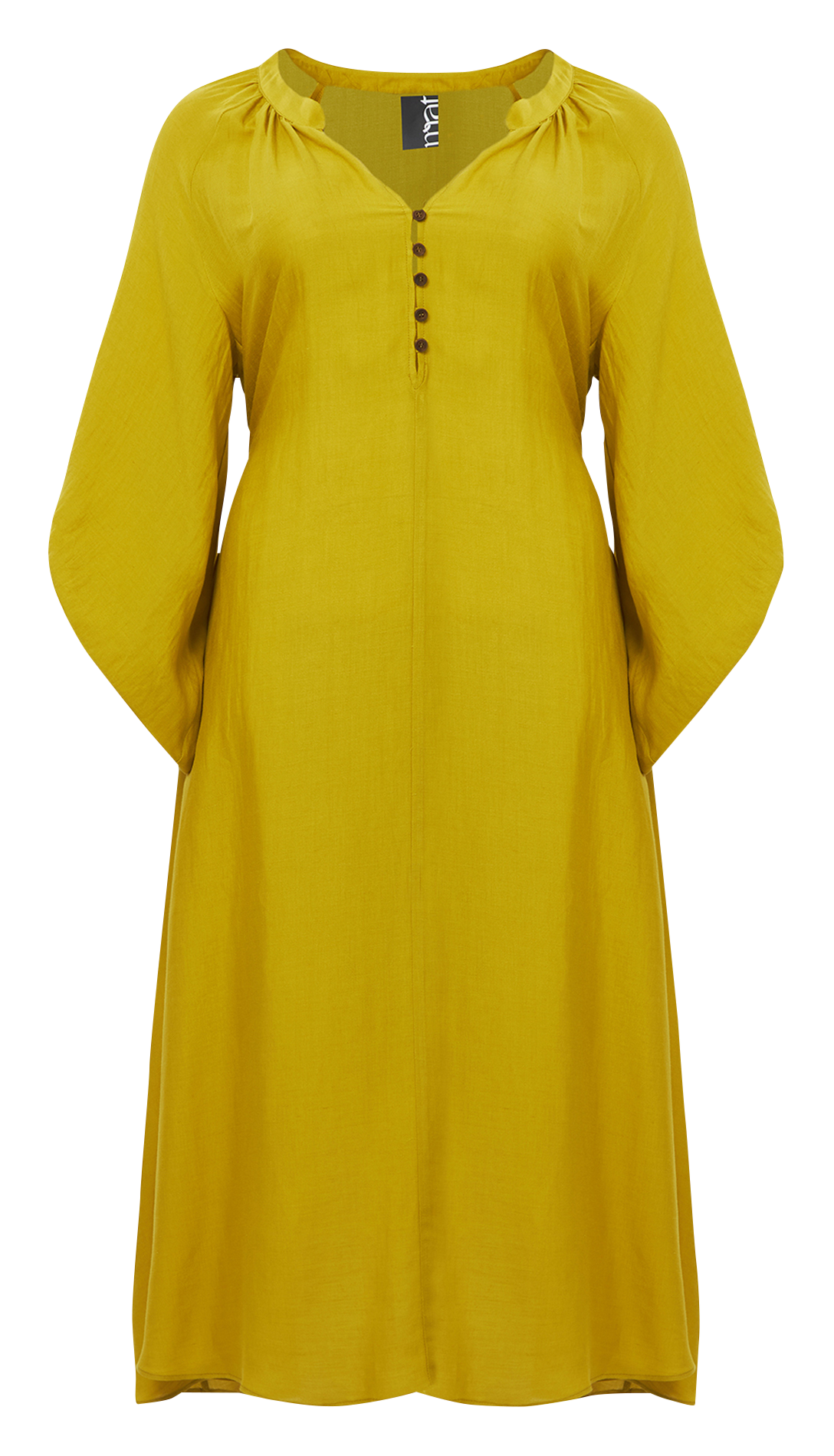Lange jurk met maokraag MAT FASHION Geel