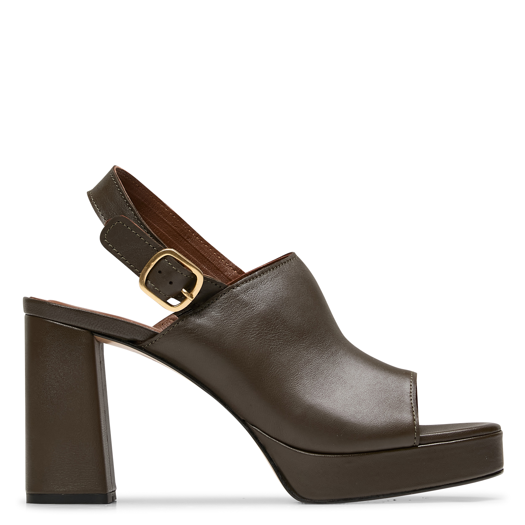 Ledersandalen mit Absatz ANONYMOUS COPENHAGEN Grun