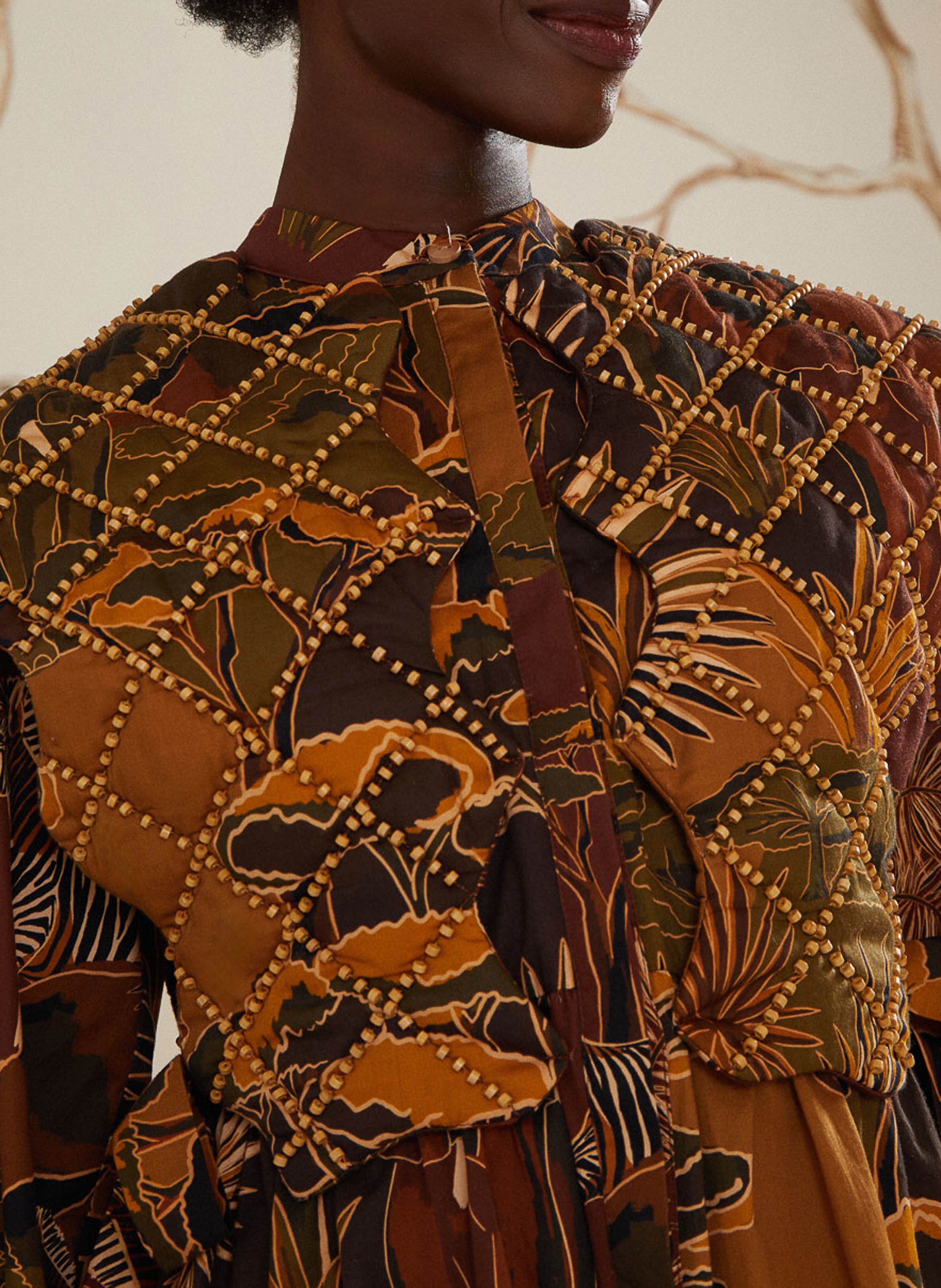 Dress with quilted panel FARM RIO Brown