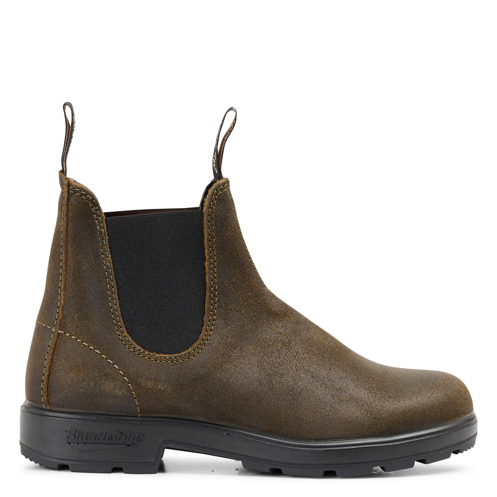 Mixed leather ankle boots BLUNDSTONE Khaki