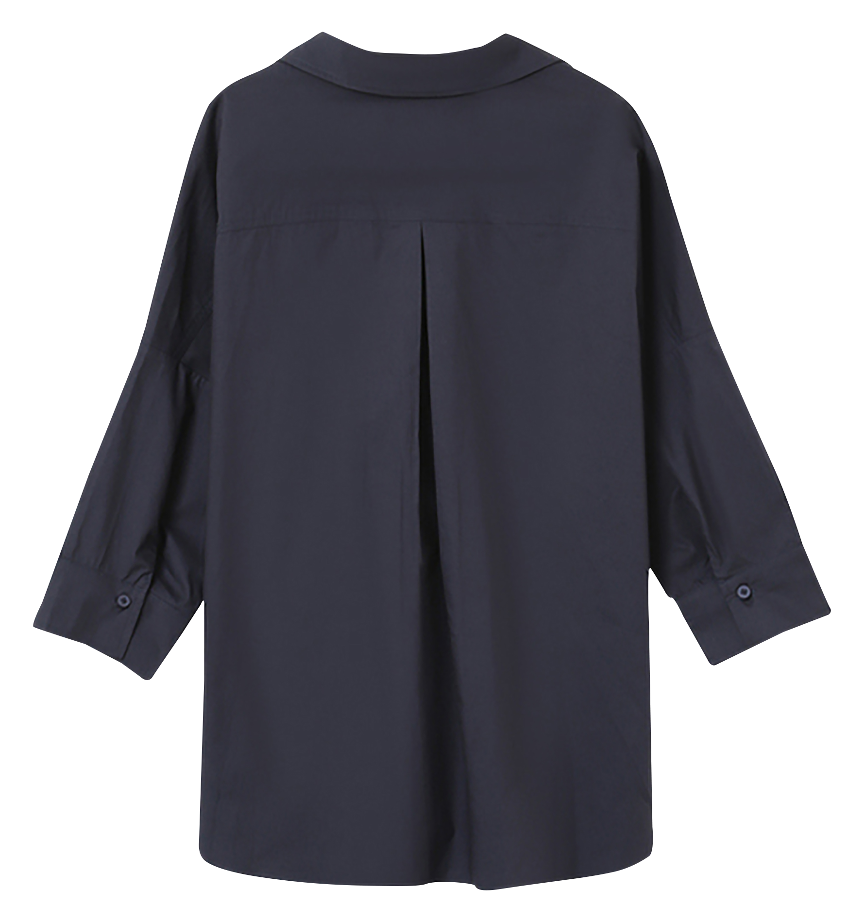 Loose-fit cotton V-neck blouse Blue