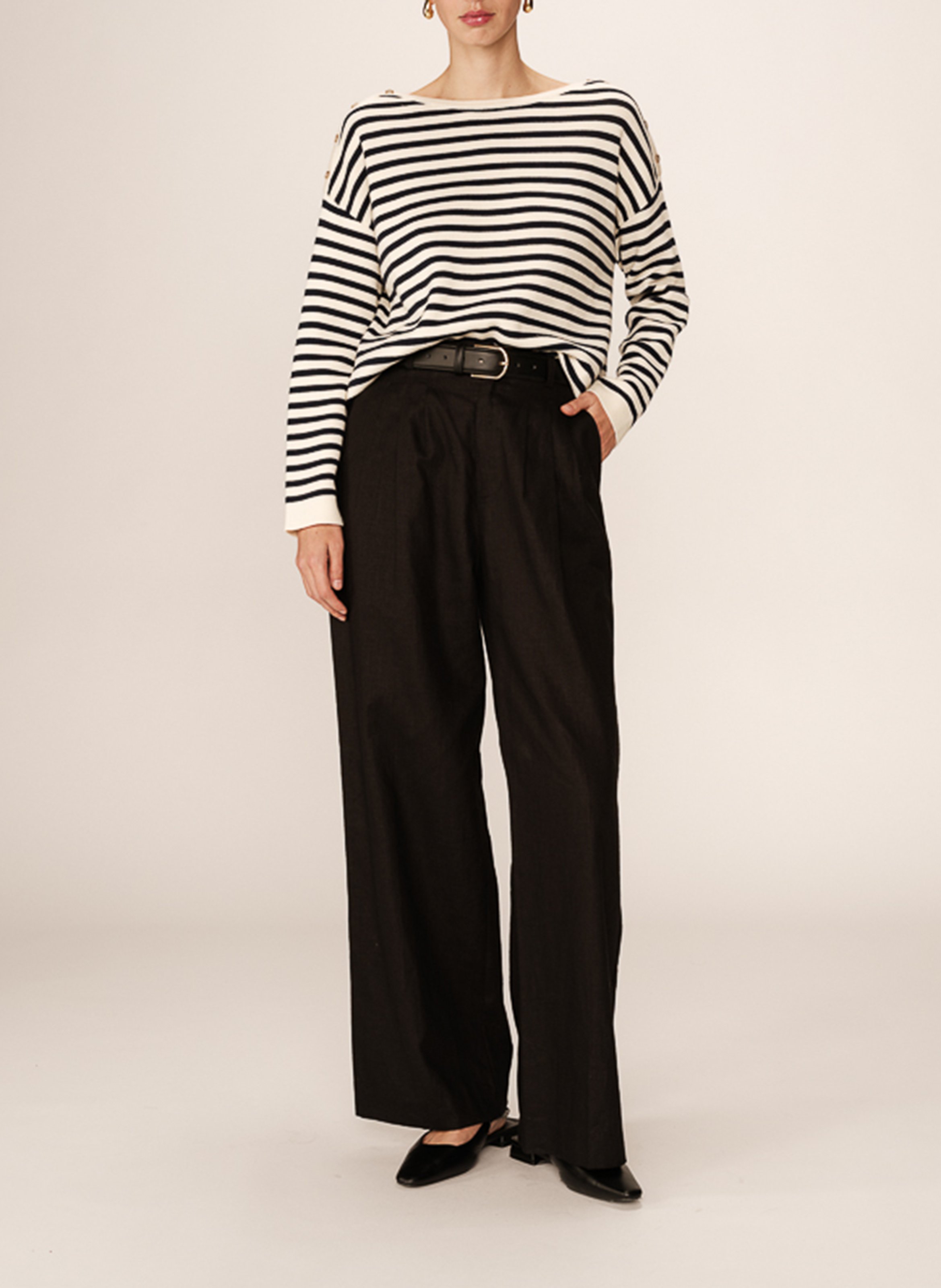 Oversized sailor sweater GRACE ET MILA White