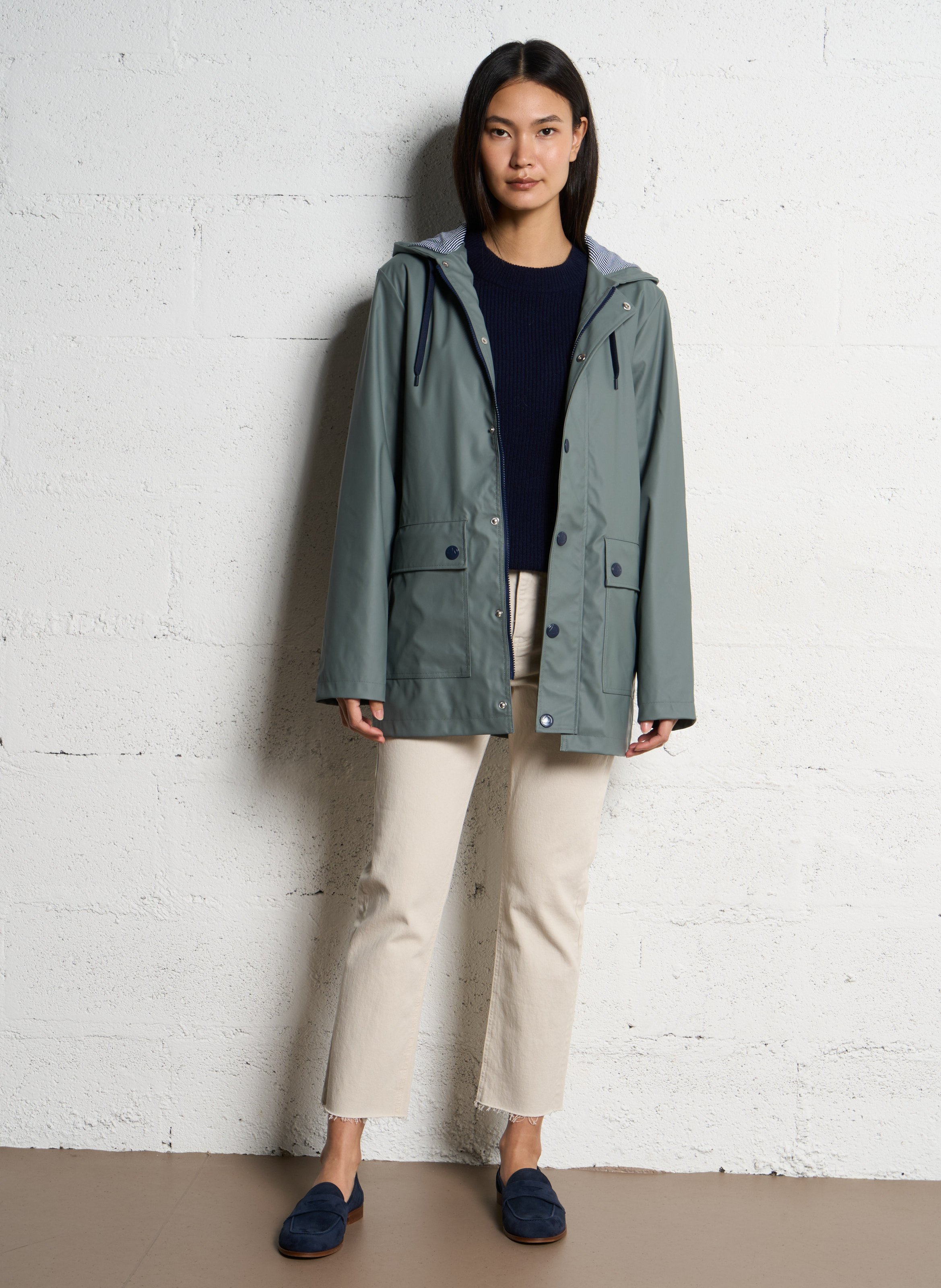 Regenjacke mit Kapuze Grun