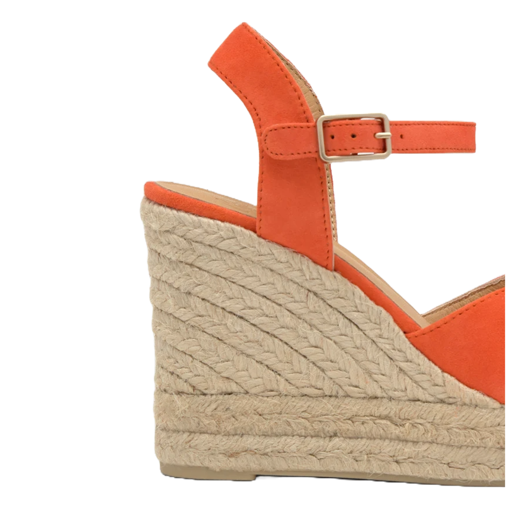 Sandales compensées en cuir velours CASTANER Orange