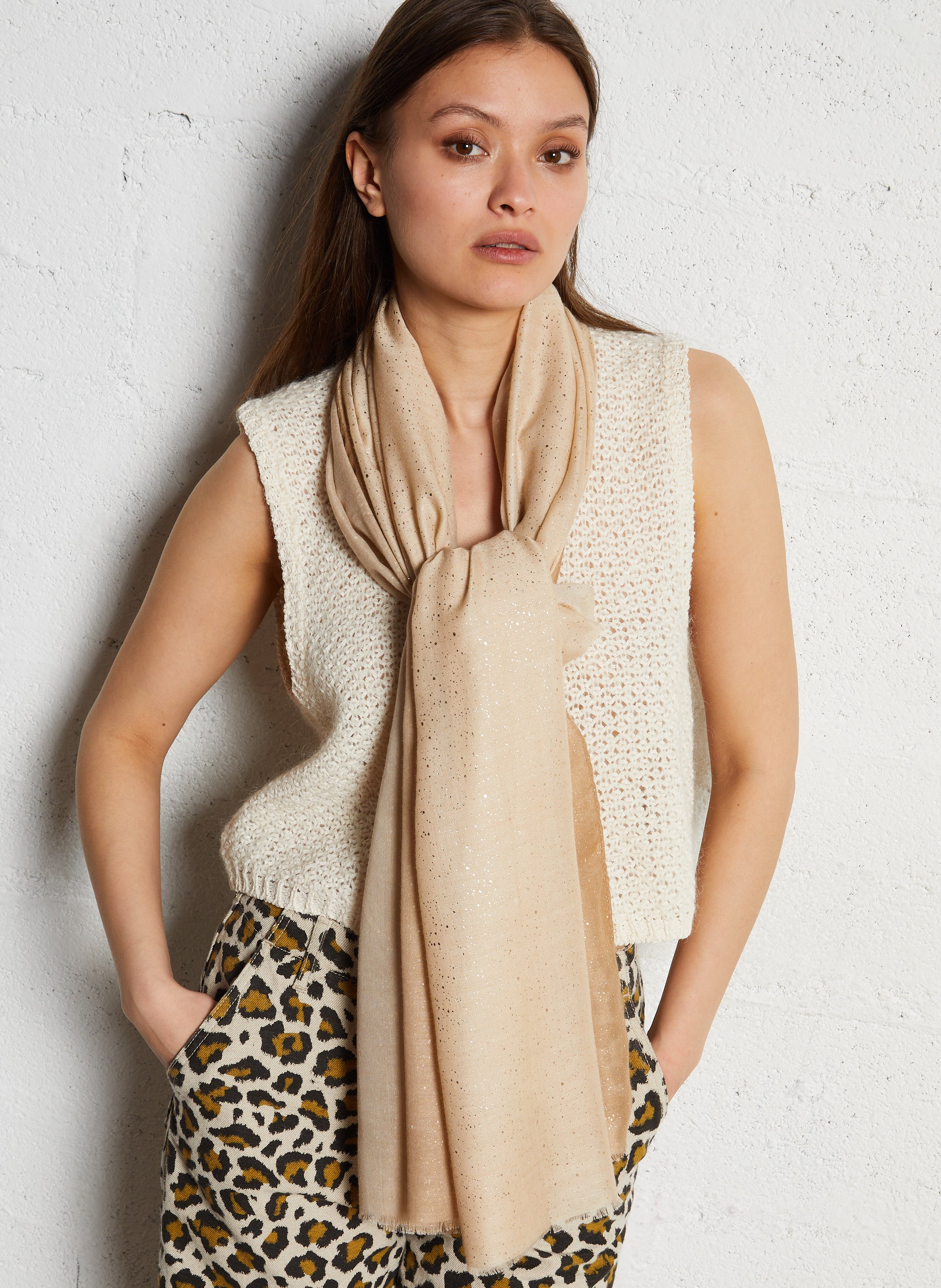 Echarpe dégradée à détails brillants AU PRINTEMPS PARIS Beige