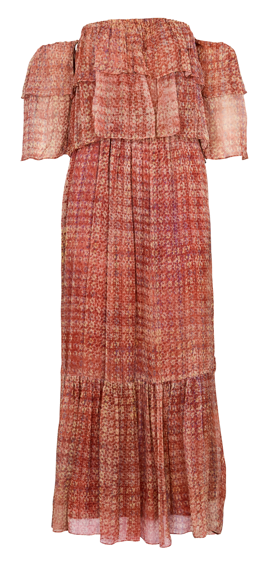 Robe longue épaules dénudées à motifs BA&SH Rose