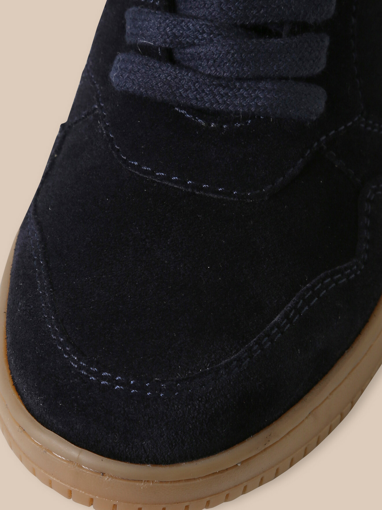 High-top sneakers in suede leather CYRILLUS Blue