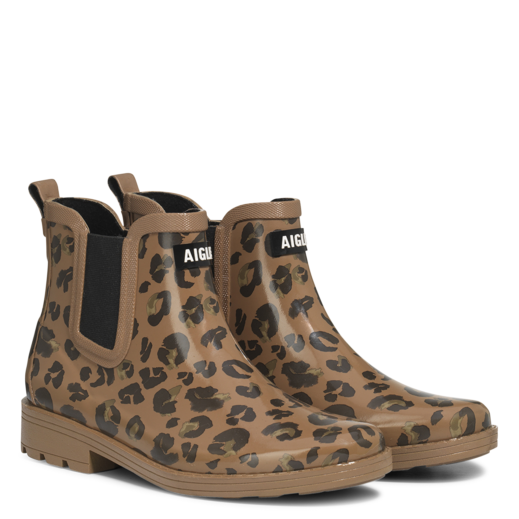 Regenstiefeletten mit Print AIGLE Beige