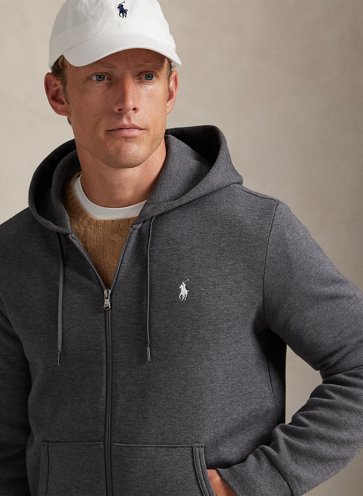 Kapuzensweatshirt aus weicher Baumwolle mit Reißverschluss POLO RALPH LAUREN Grau