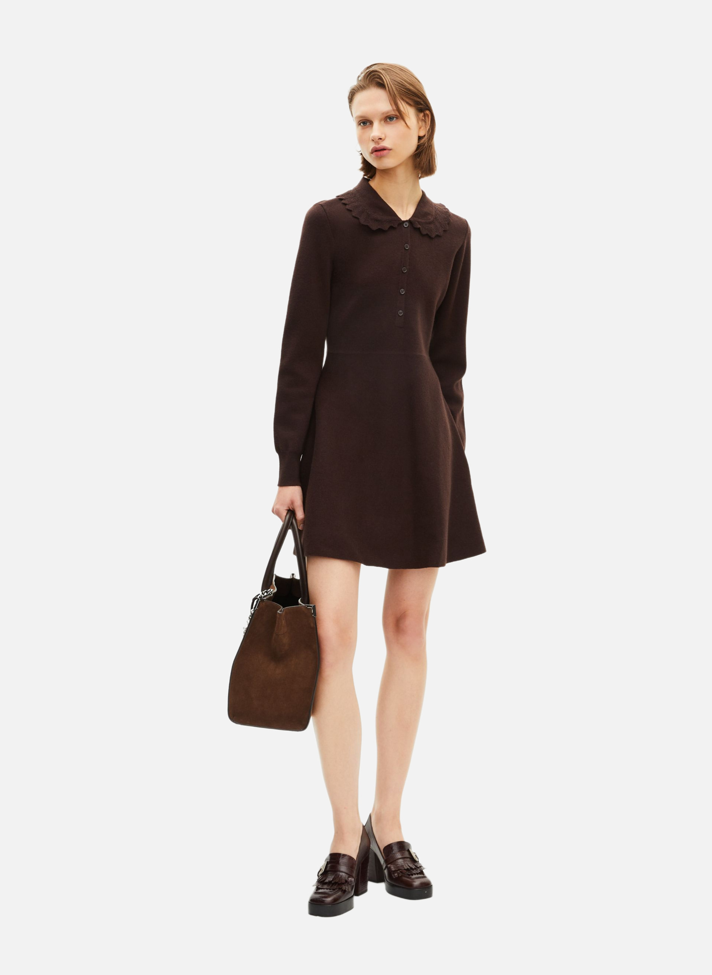 Knit dress THE KOOPLES Brown