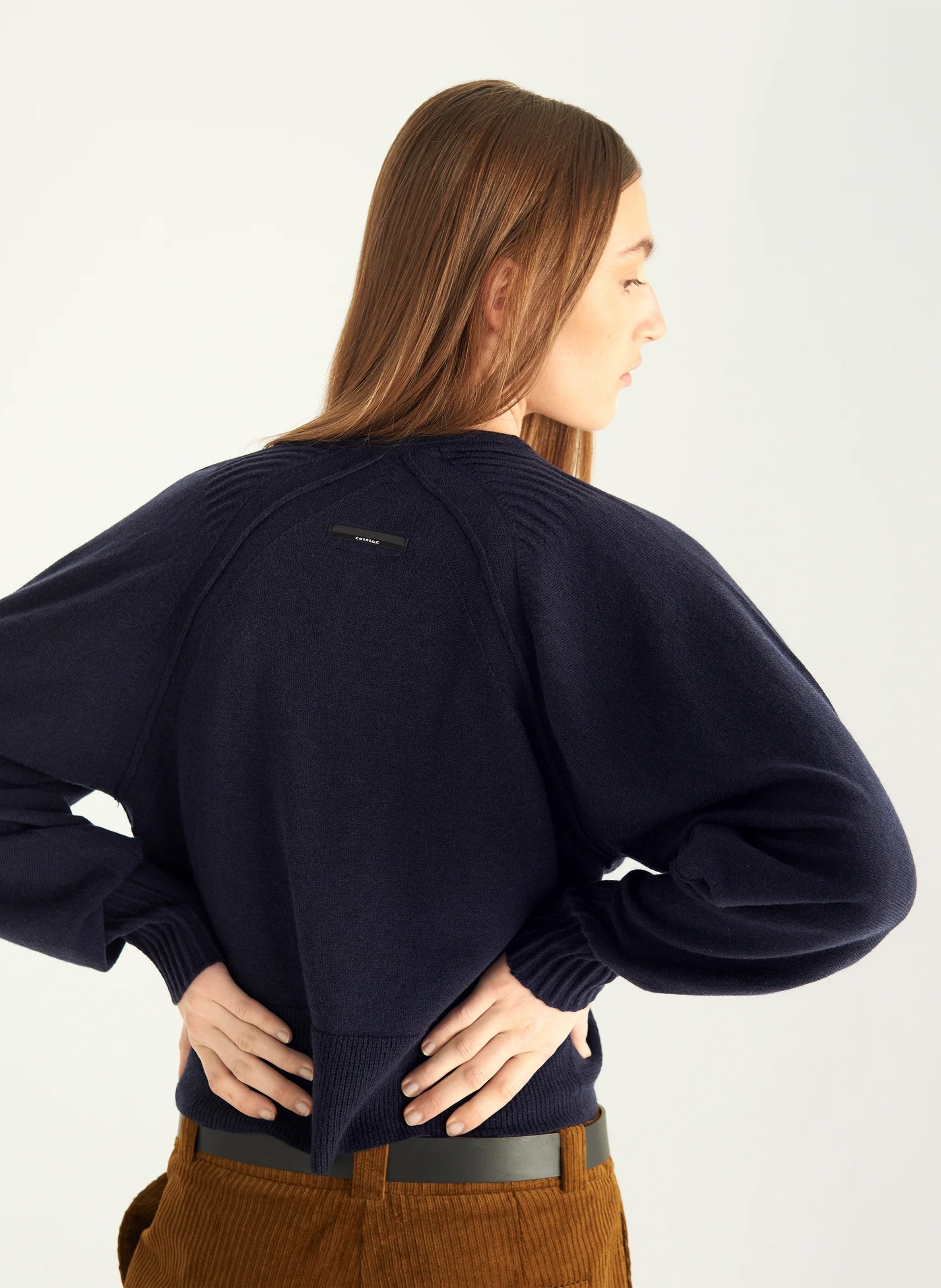 Cardigan oversize en laine COTELAC Bleu