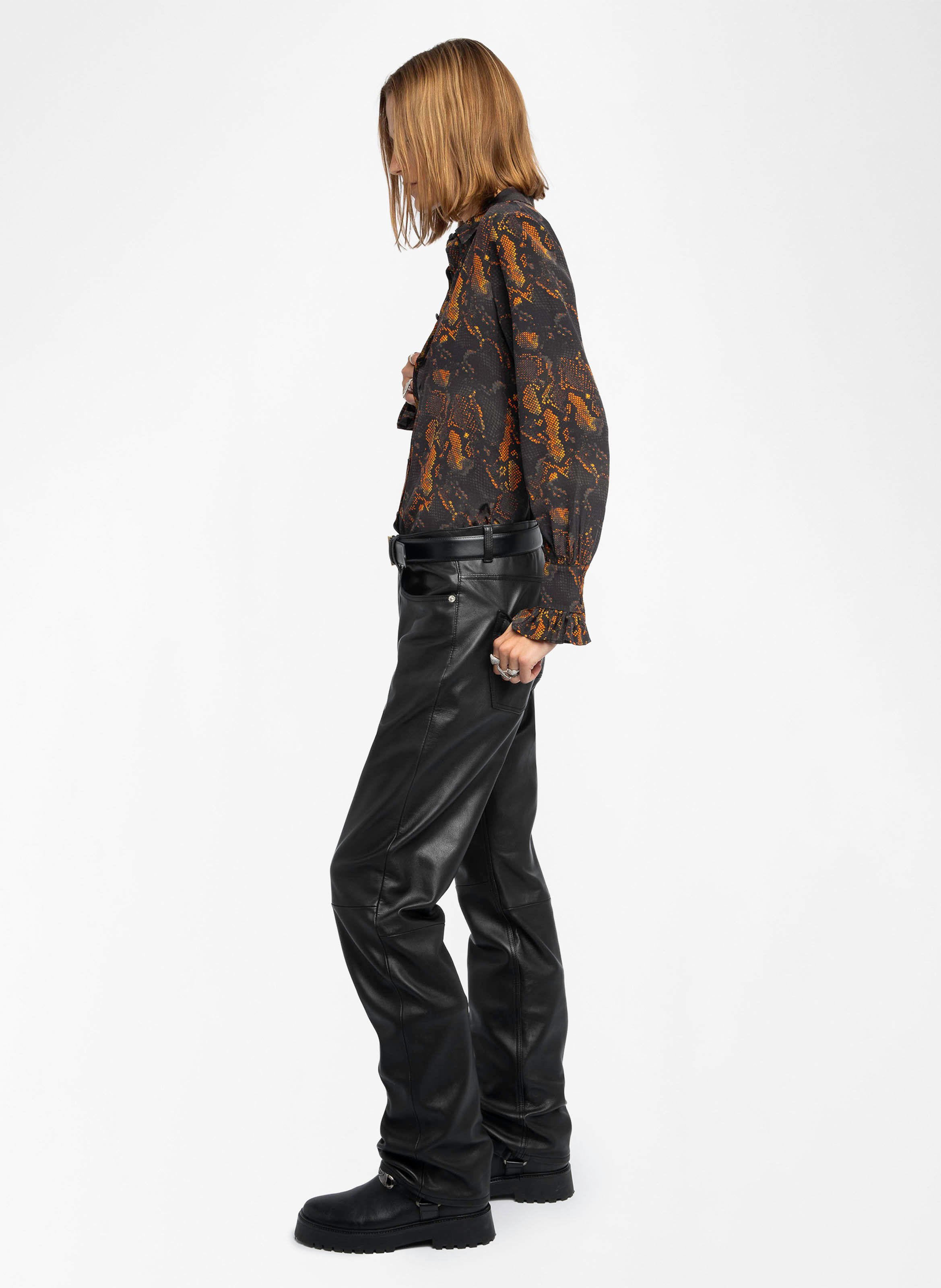 Straight-cut silk shirt with classic collar ZADIG&VOLTAIRE Black