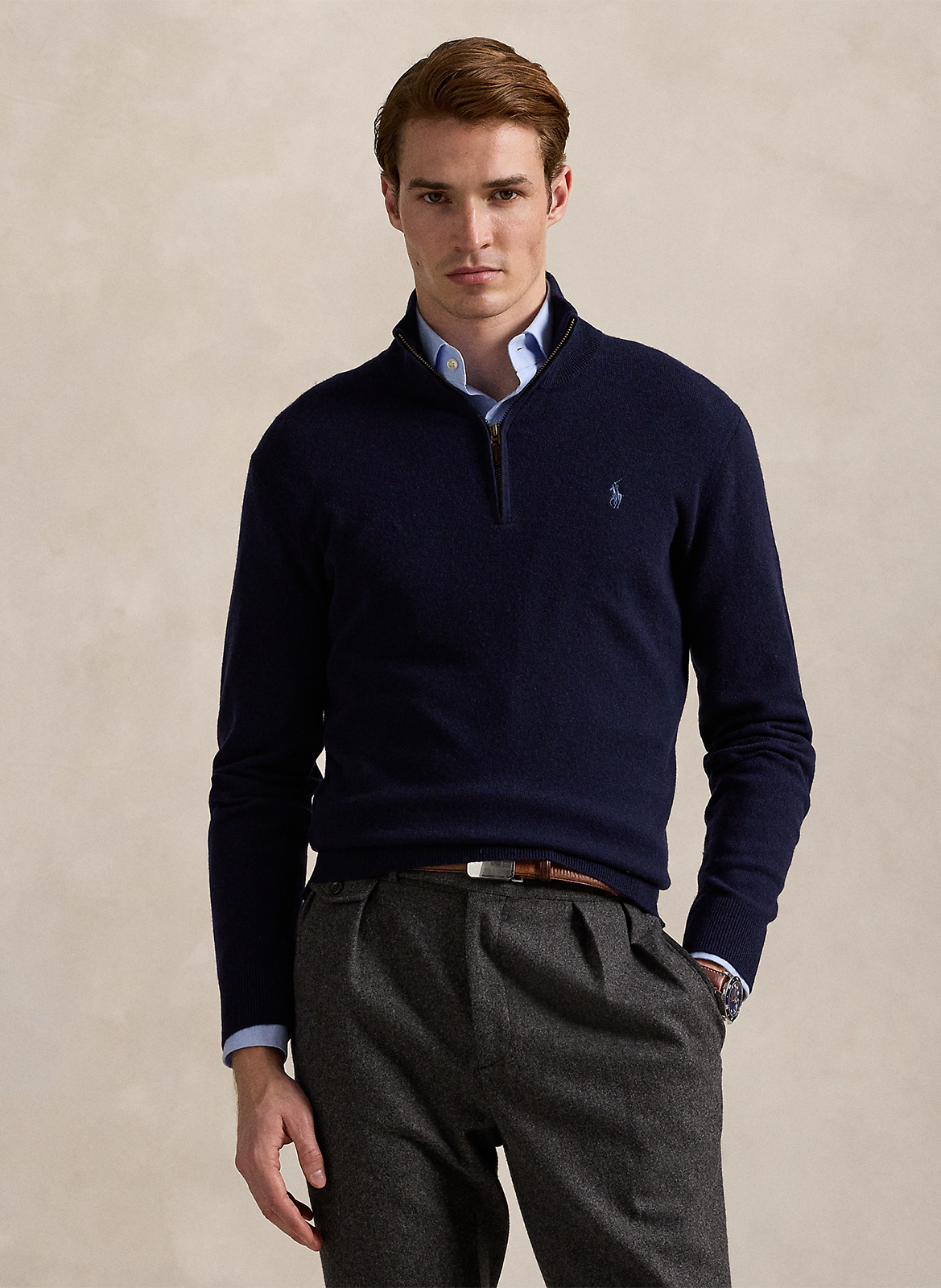 Regular-Fit-Pullover aus Merinowolle mit Stehkragen und Stickerei POLO RALPH LAUREN