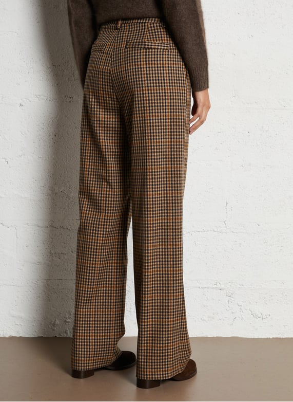 Pantalon large à carreaux | Marron by IMPERIAL Pantalon large à carreaux Marron