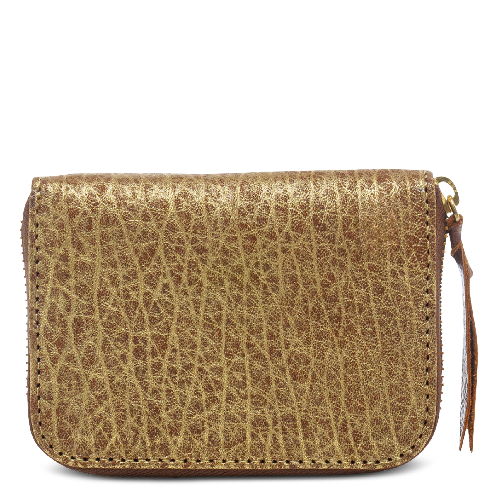Mixed leather coin purse Golden