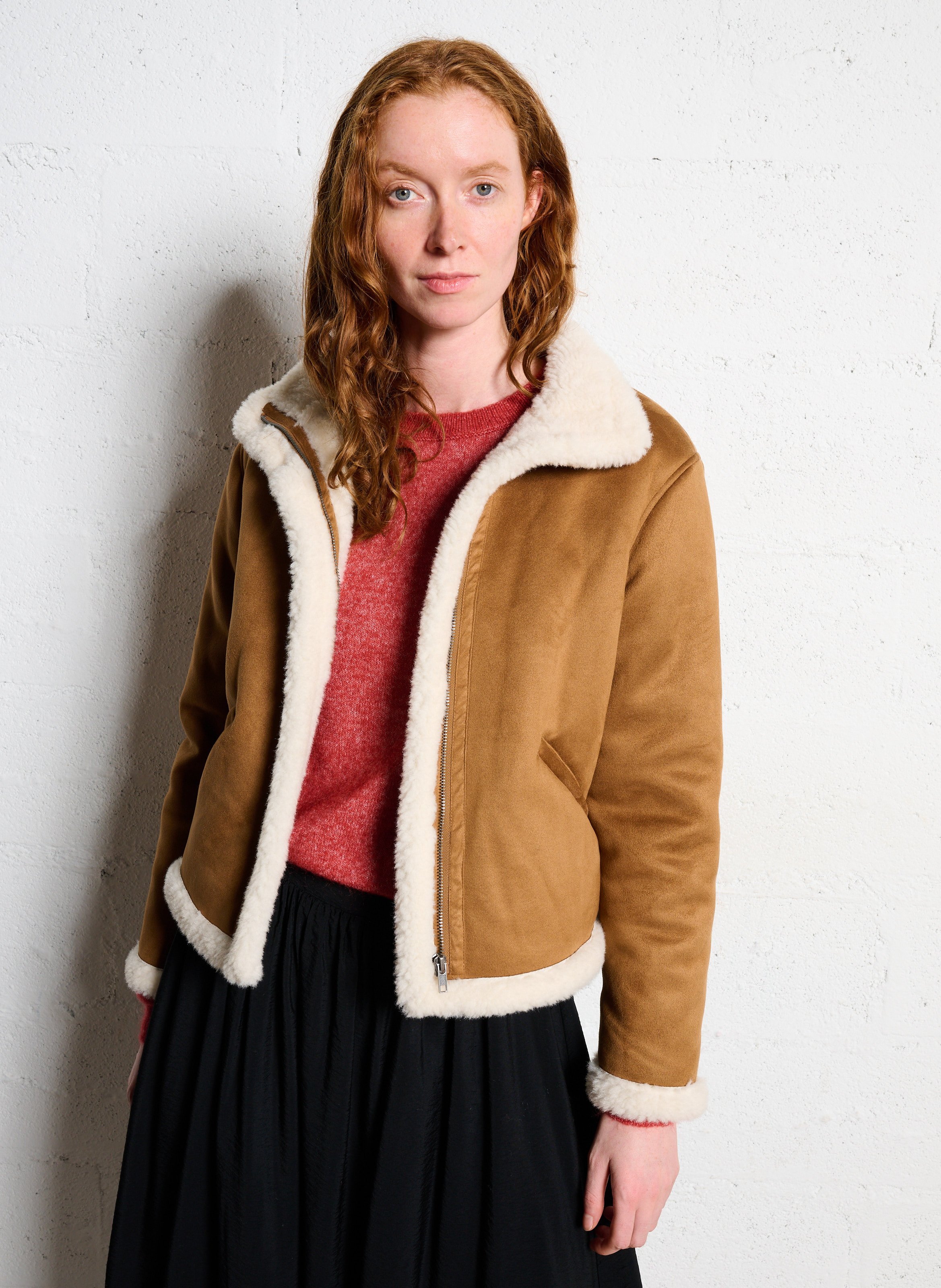 Veste droite en fourrure synthétique SUD EXPRESS