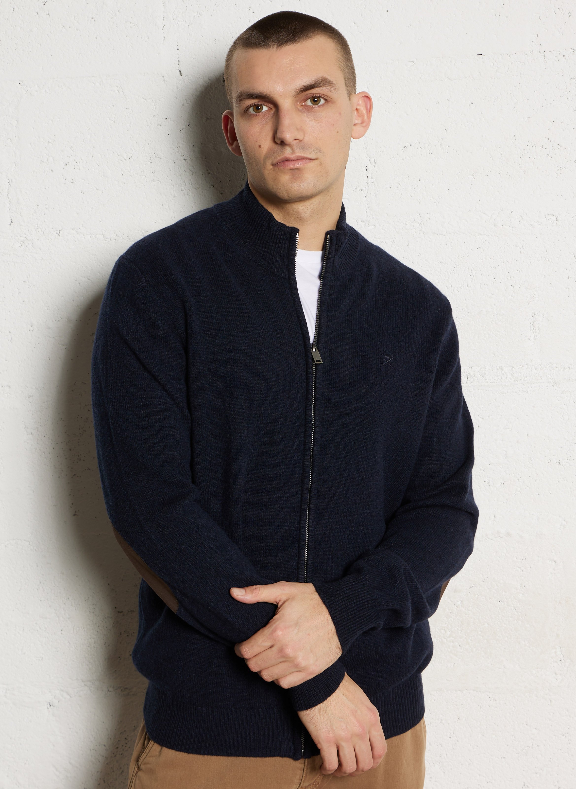 Gilet droit col montant en laine HACKETT