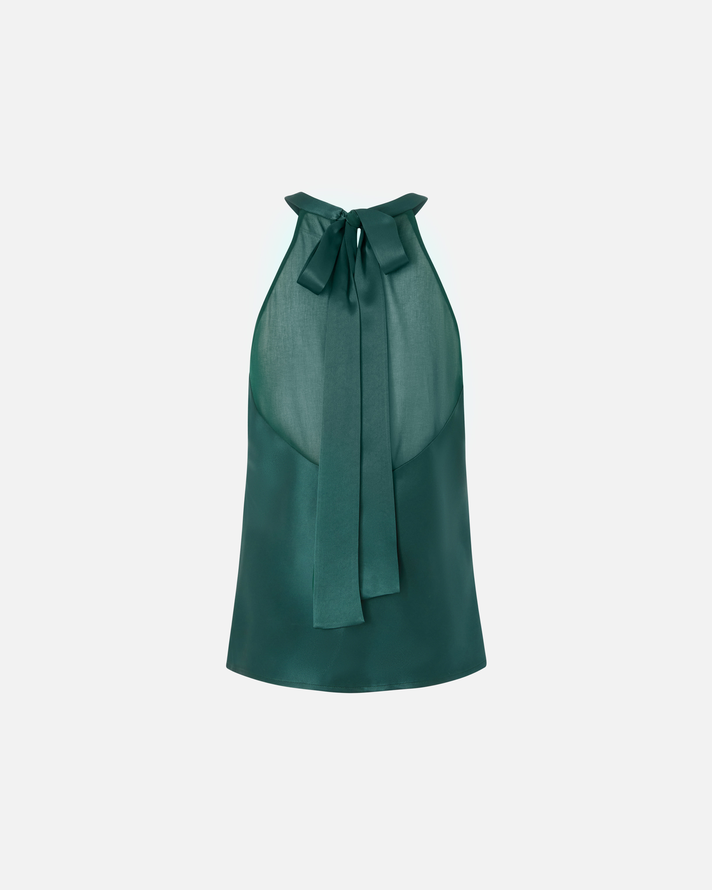 Top with satin bow and georgette crepe PINKO Green