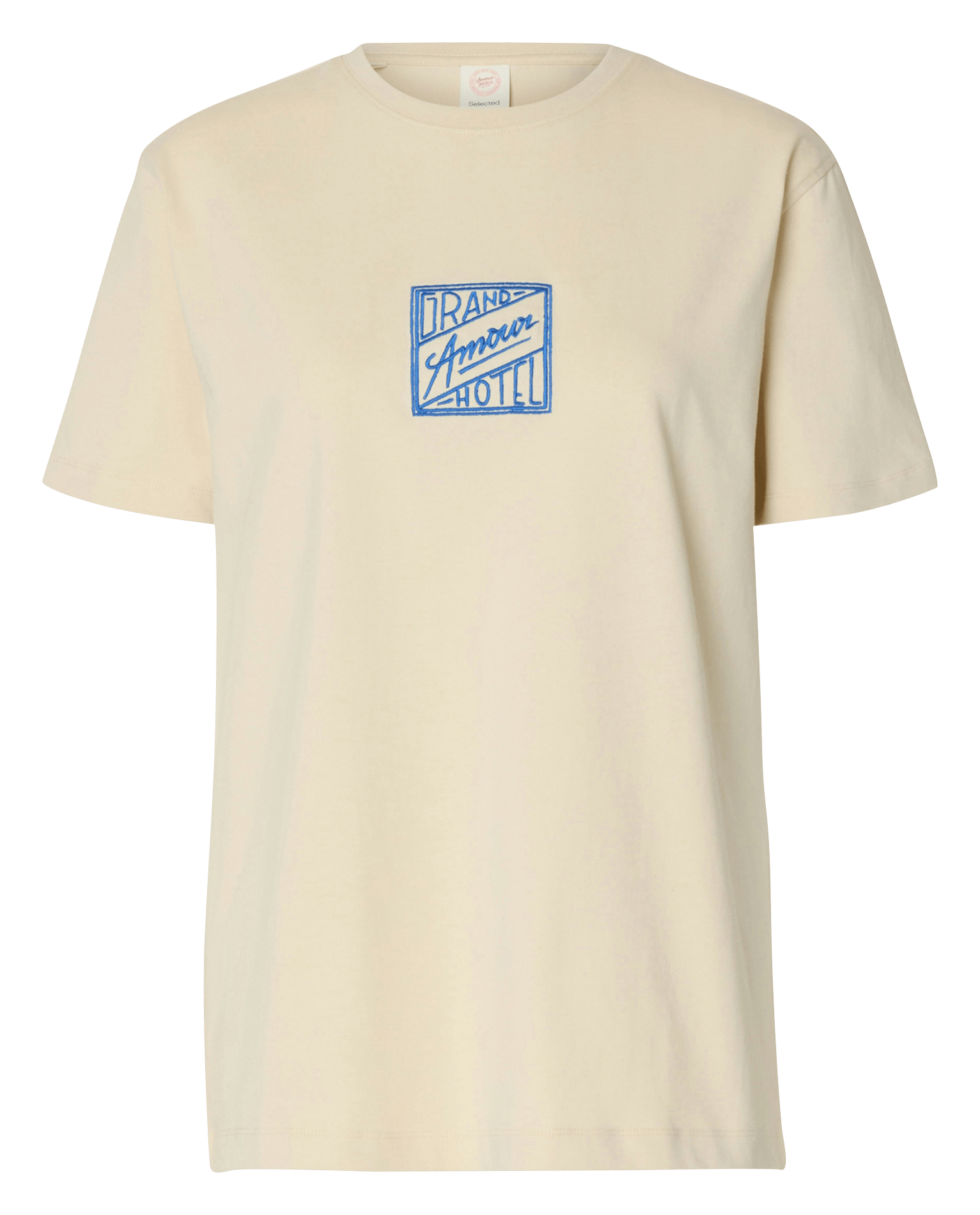 Round-neck organic cotton T-shirt SELECTED