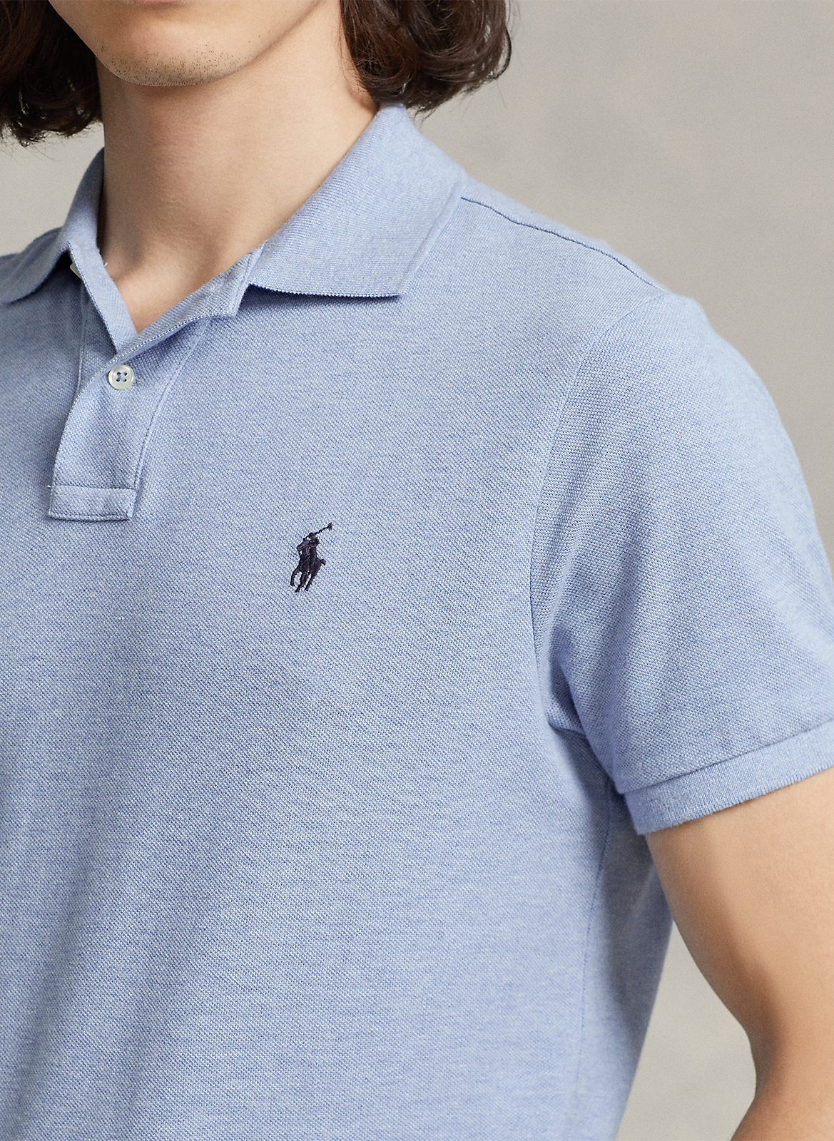 Kurzärmliges Poloshirt aus Baumwoll-Piqué, Slim Fit POLO RALPH LAUREN Blau