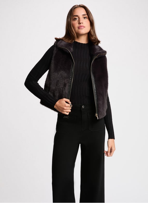 Veste courte en fausse fourrure en NOIR - Promotion | Michael Kors [FR Veste courte en fausse fourrure en NOIR - Promotion | Michael Kors [FR