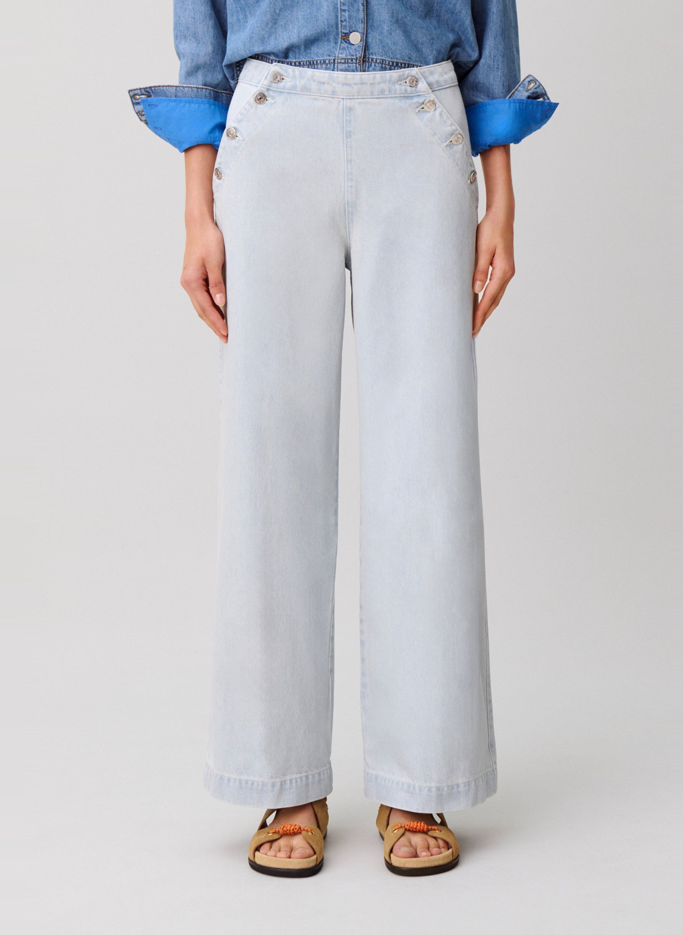 Jean large en coton CLAUDIE PIERLOT Bleu