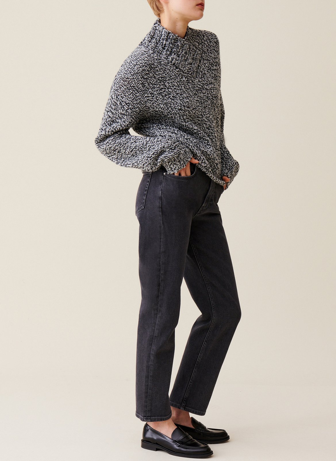 Pull grosse maille en laine mélangée CLAUDIE PIERLOT Gris