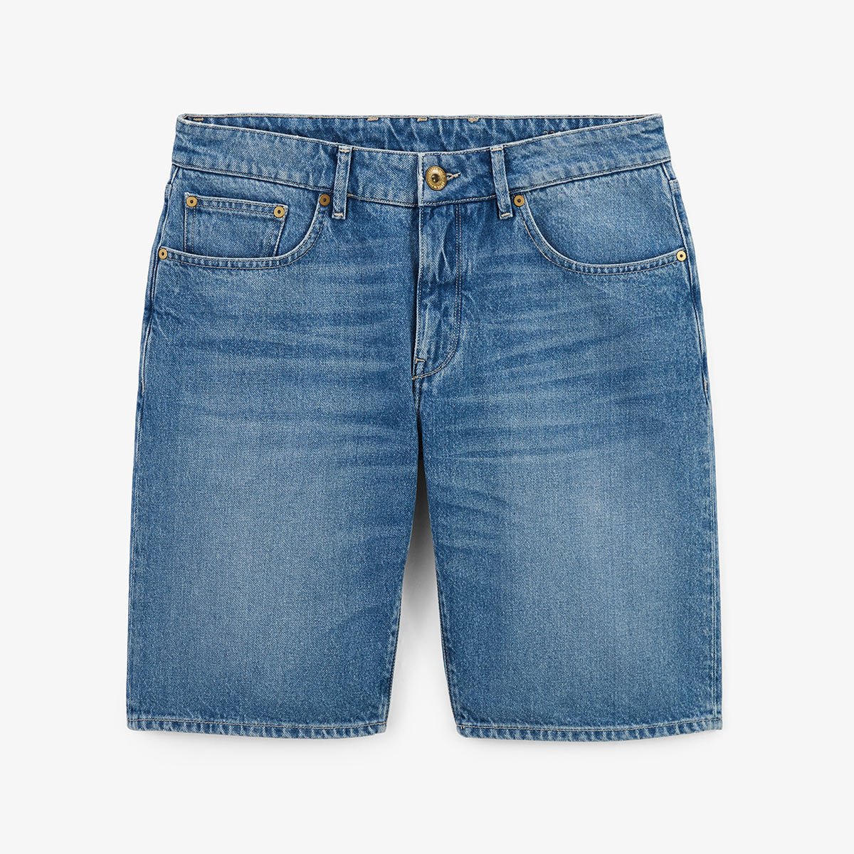 Tapered cut denim Bermuda shorts SERGE BLANCO Blue