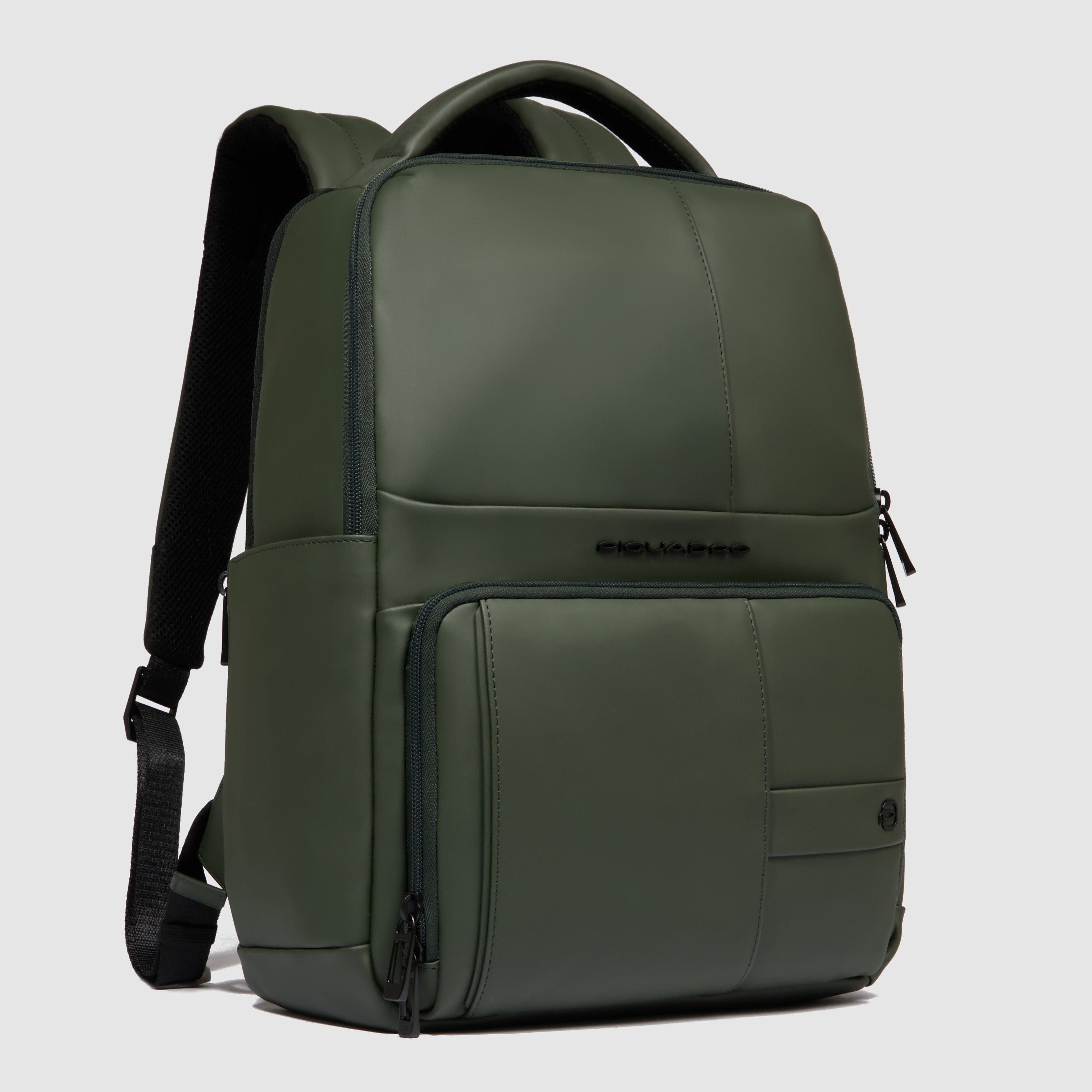 Backpack for computer and ipad® with chest strap, bottle pocket PIQUADRO Green