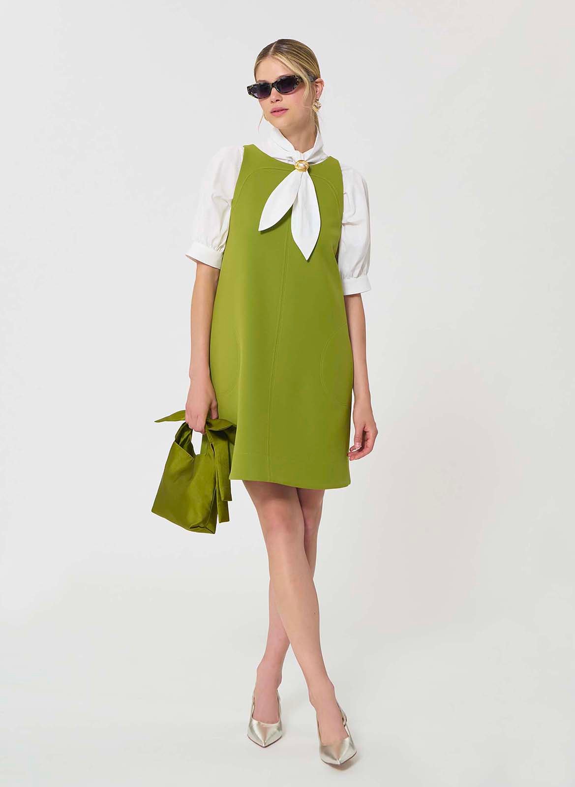 Robe courte col rond TARA JARMON Vert