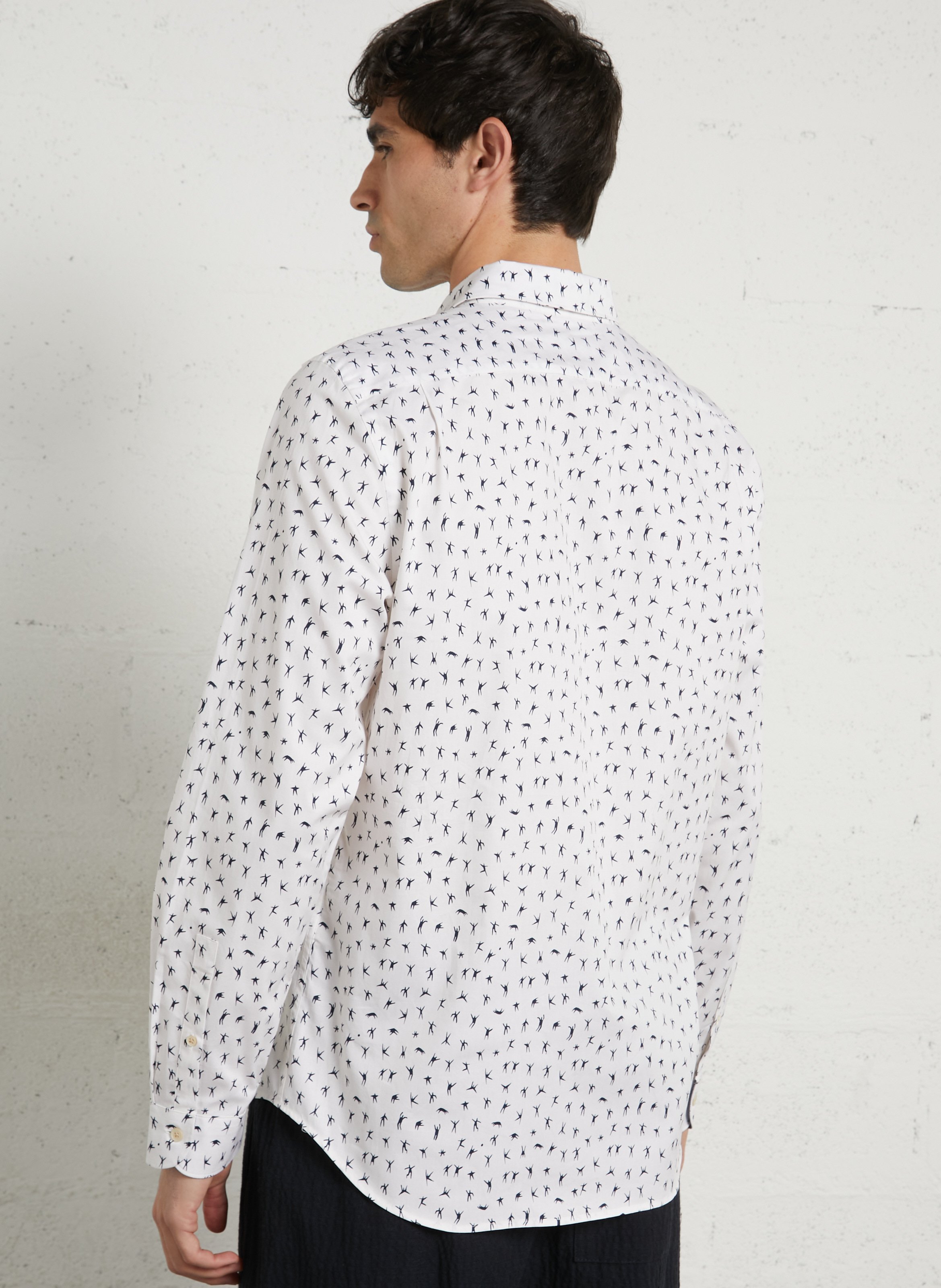 Gerade geschnittene Baumwollbluse mit Print PAUL SMITH Weiss