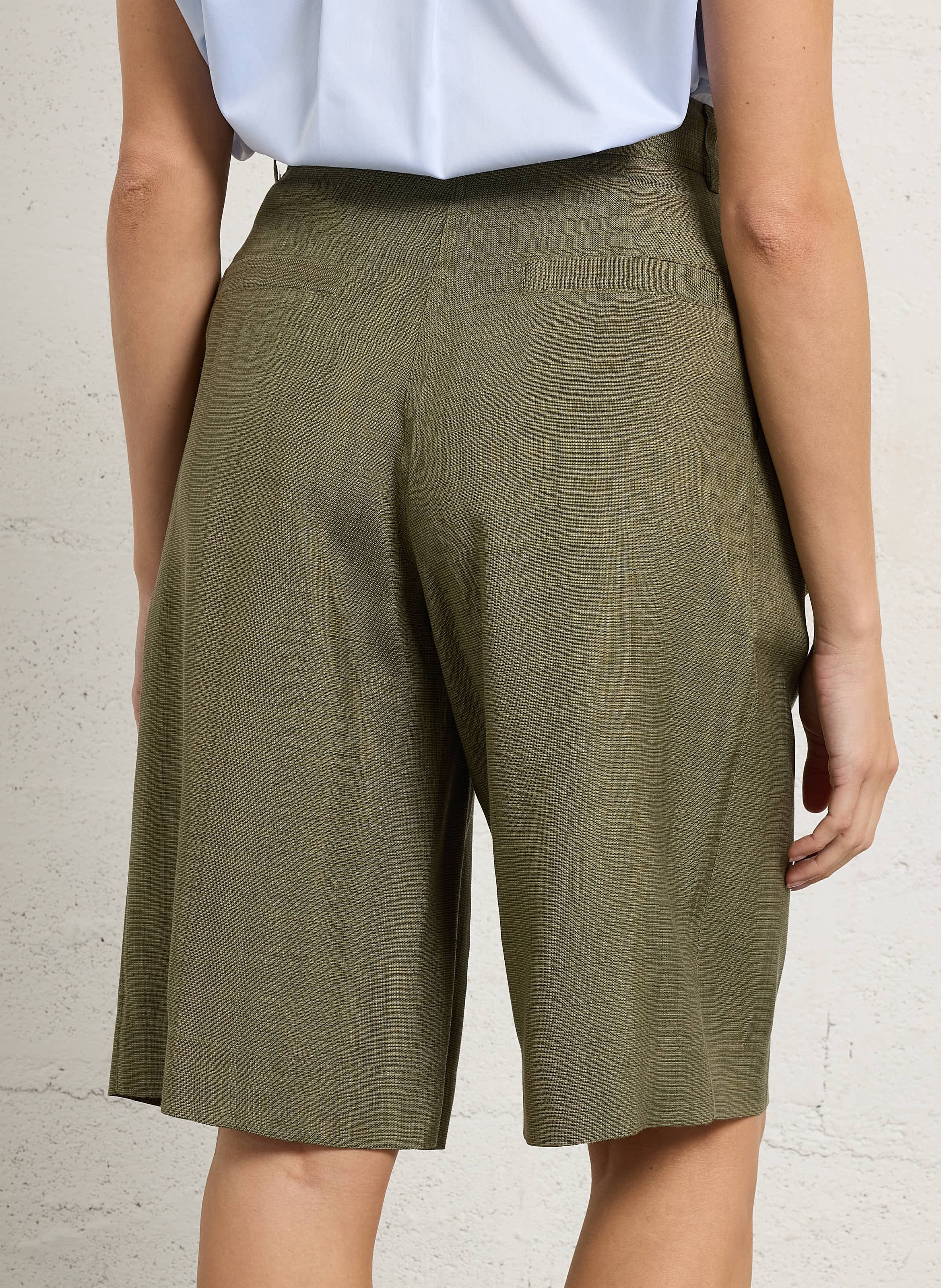 High-waisted Bermuda shorts MARGAUX LONNBERG Khaki