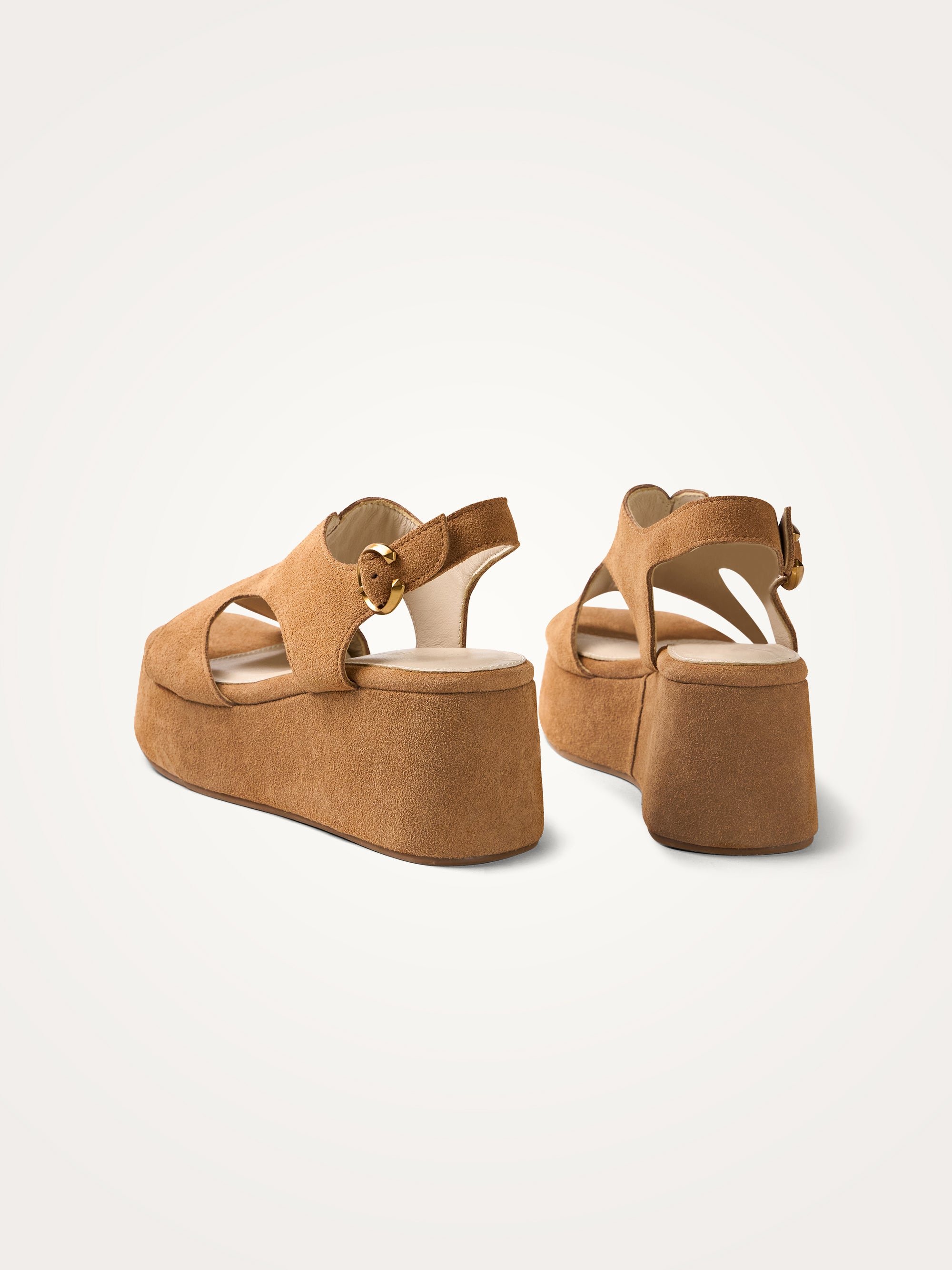 Suede platform sandals with strap VANESSA WU Brown