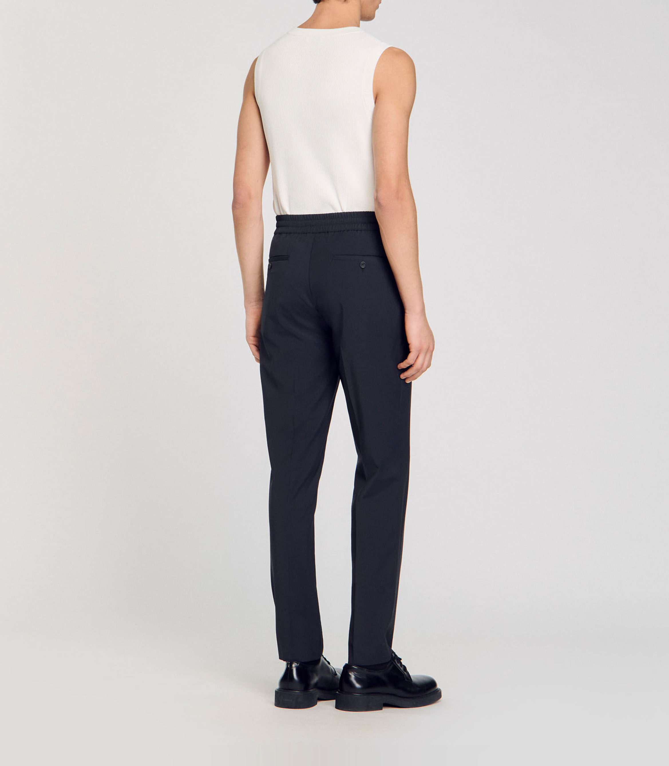 Pantalon droit élastiqué SANDRO Noir