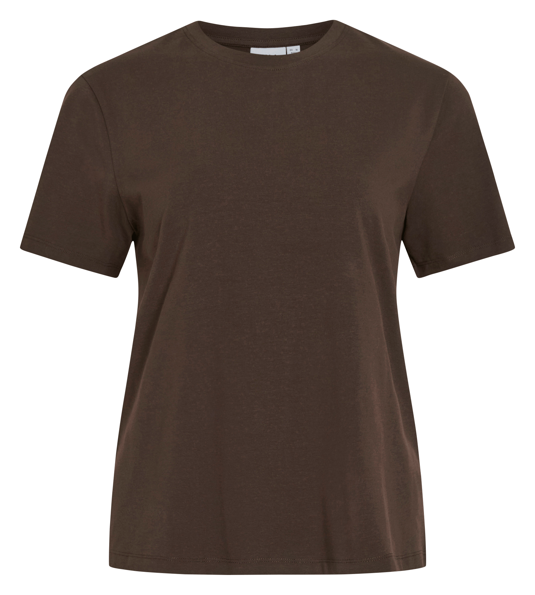 T-shirt met ronde hals - biologische katoenblend VILA Bruin