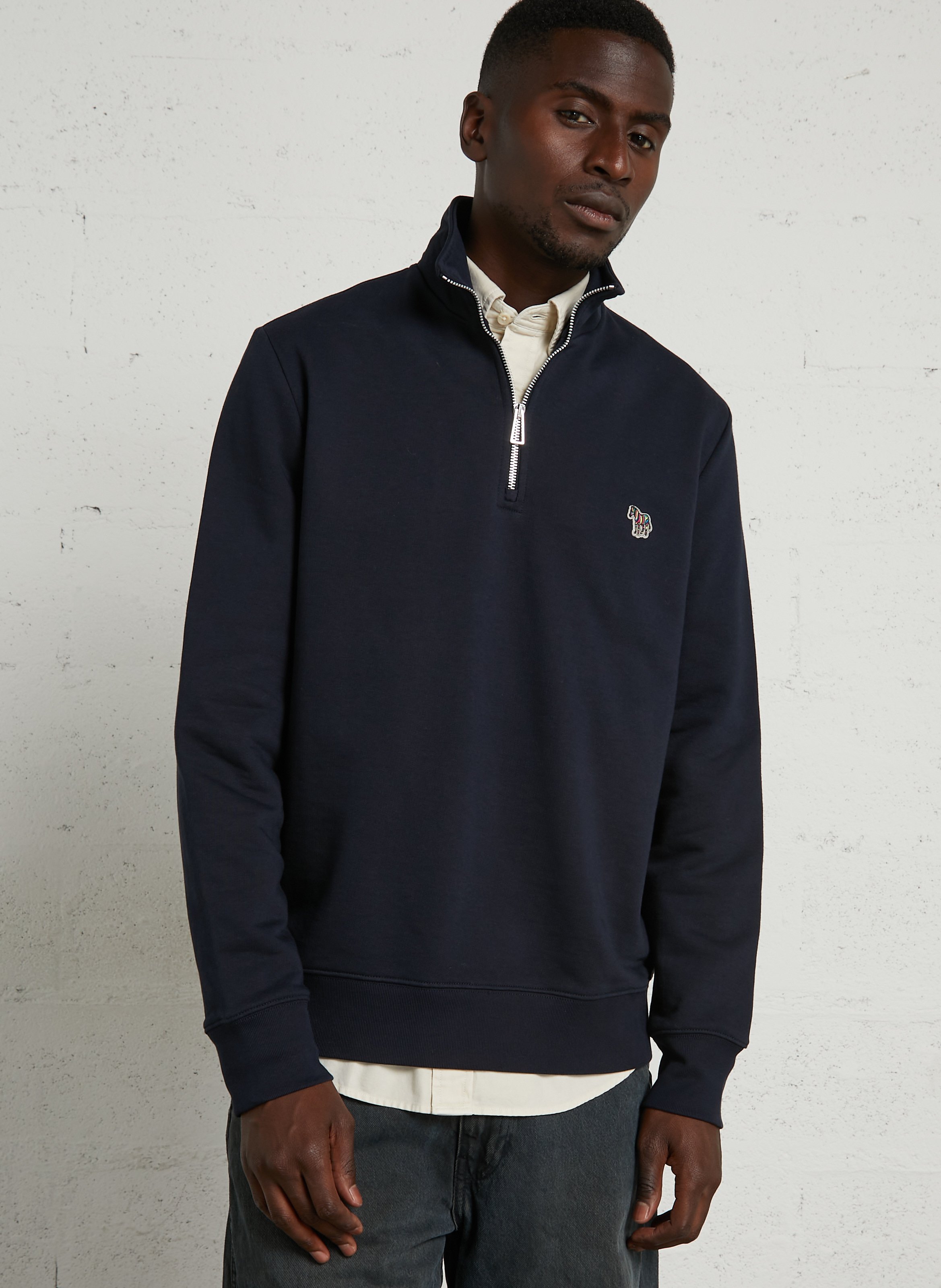 Pull col camionneur en coton  PAUL SMITH Bleu