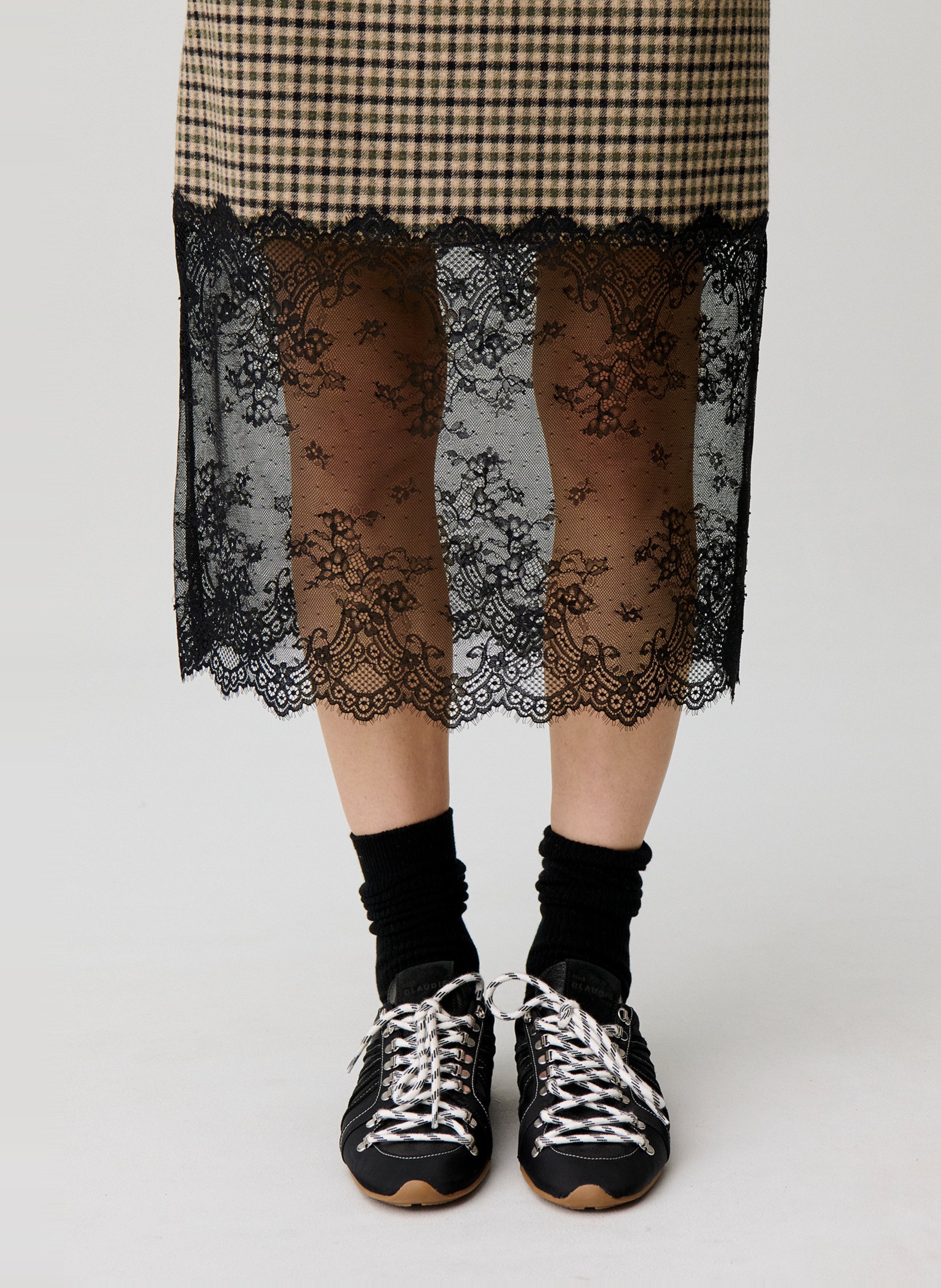 Jupe midi à détail dentelle CLAUDIE PIERLOT Multicolore