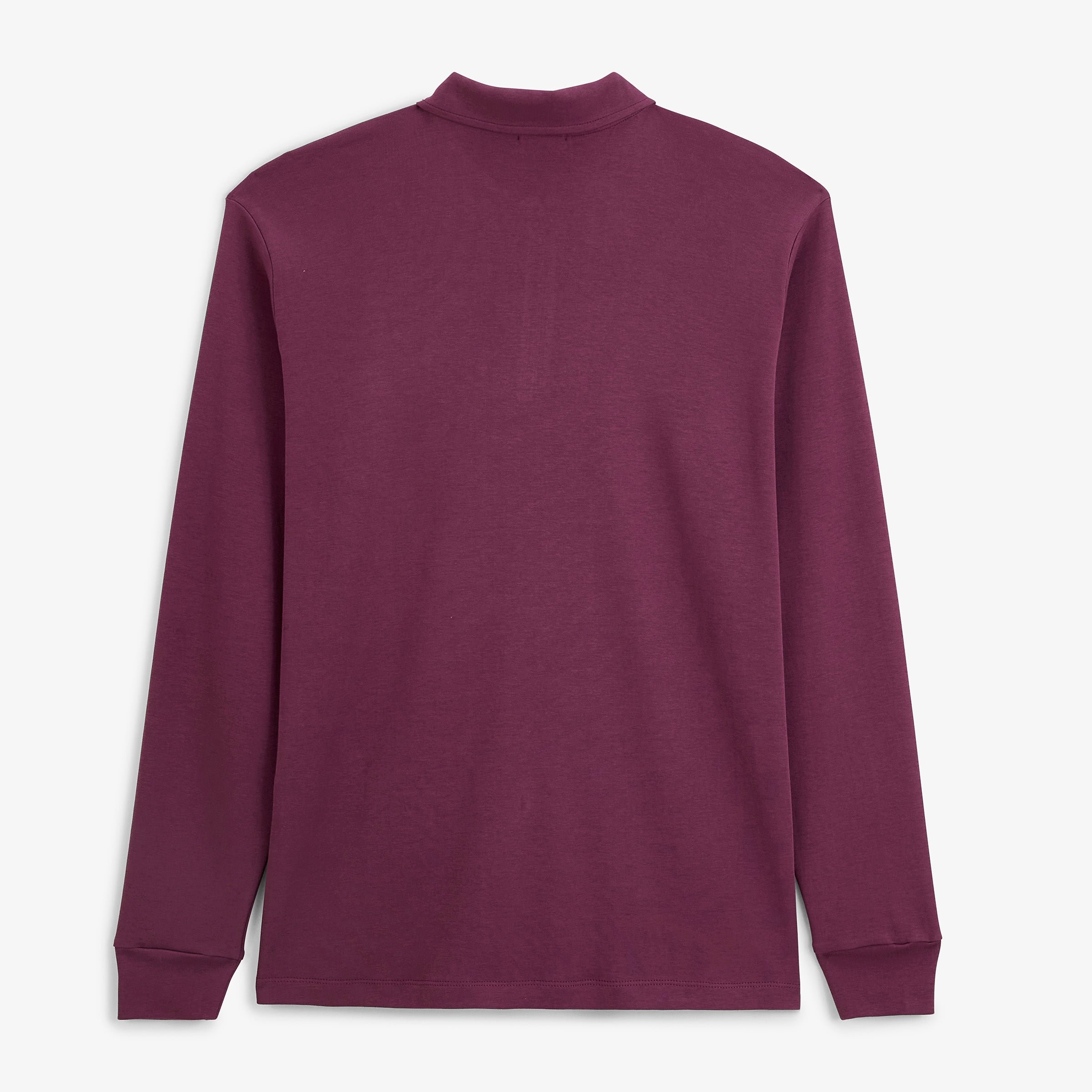 Zip-up long-sleeve polo in vine red interlock cotton SERGE BLANCO Red