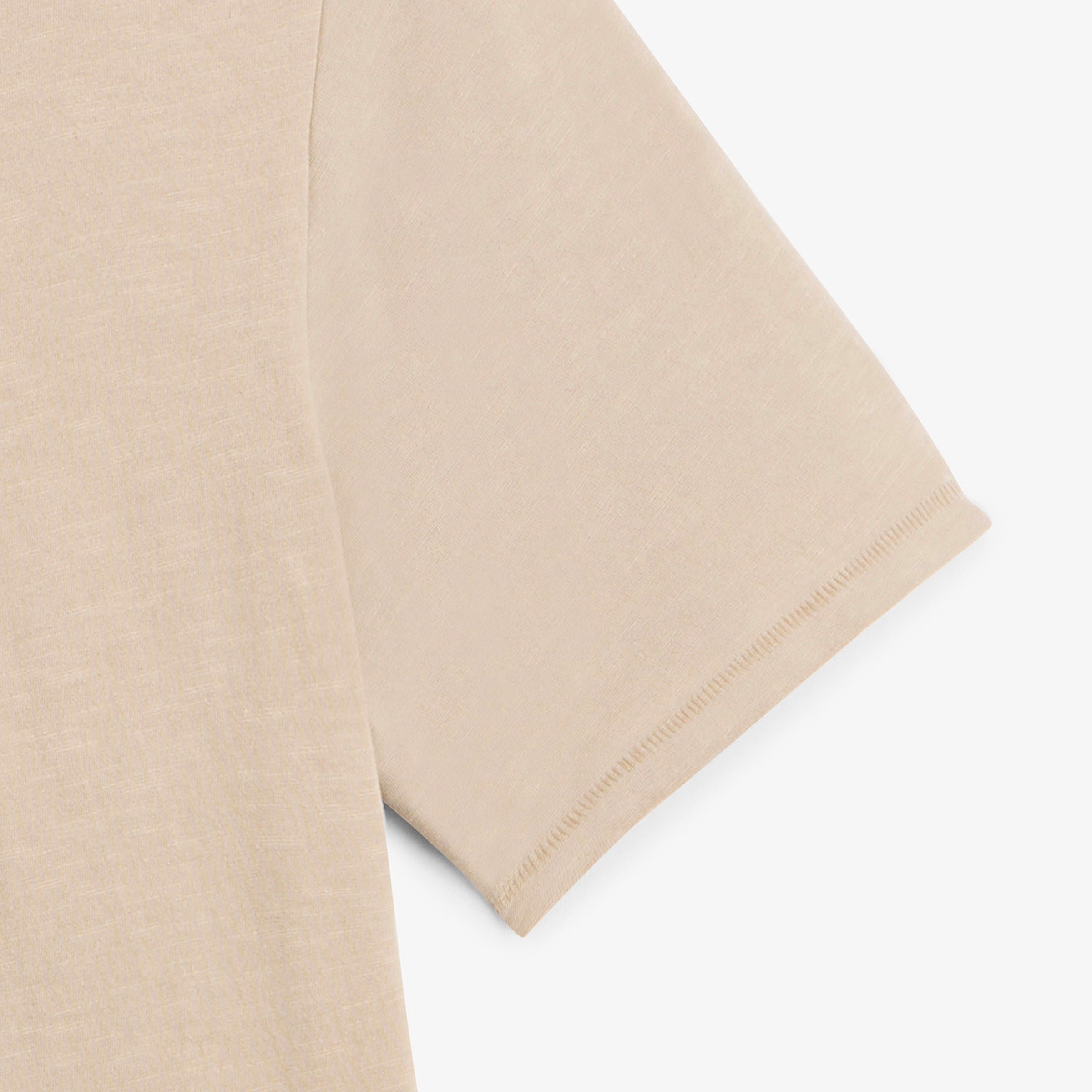 Short-sleeved cotton T-shirt printed with Friends & Fun in sandy beige color by SBPlay. SERGE BLANCO Beige