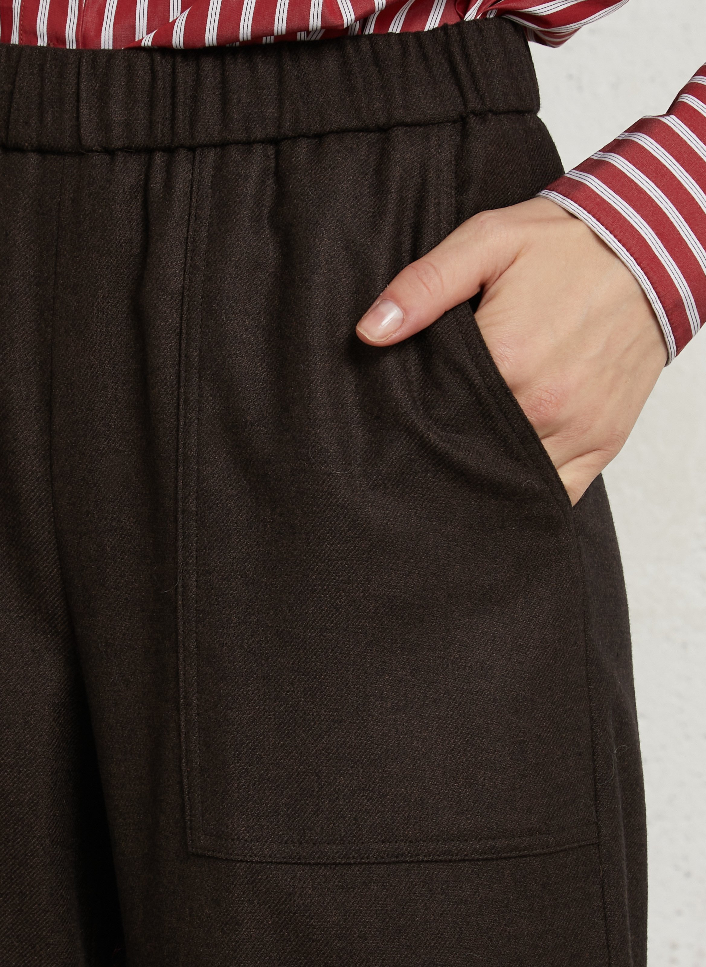 Wide-leg wool-blend pants DIEGA Brown