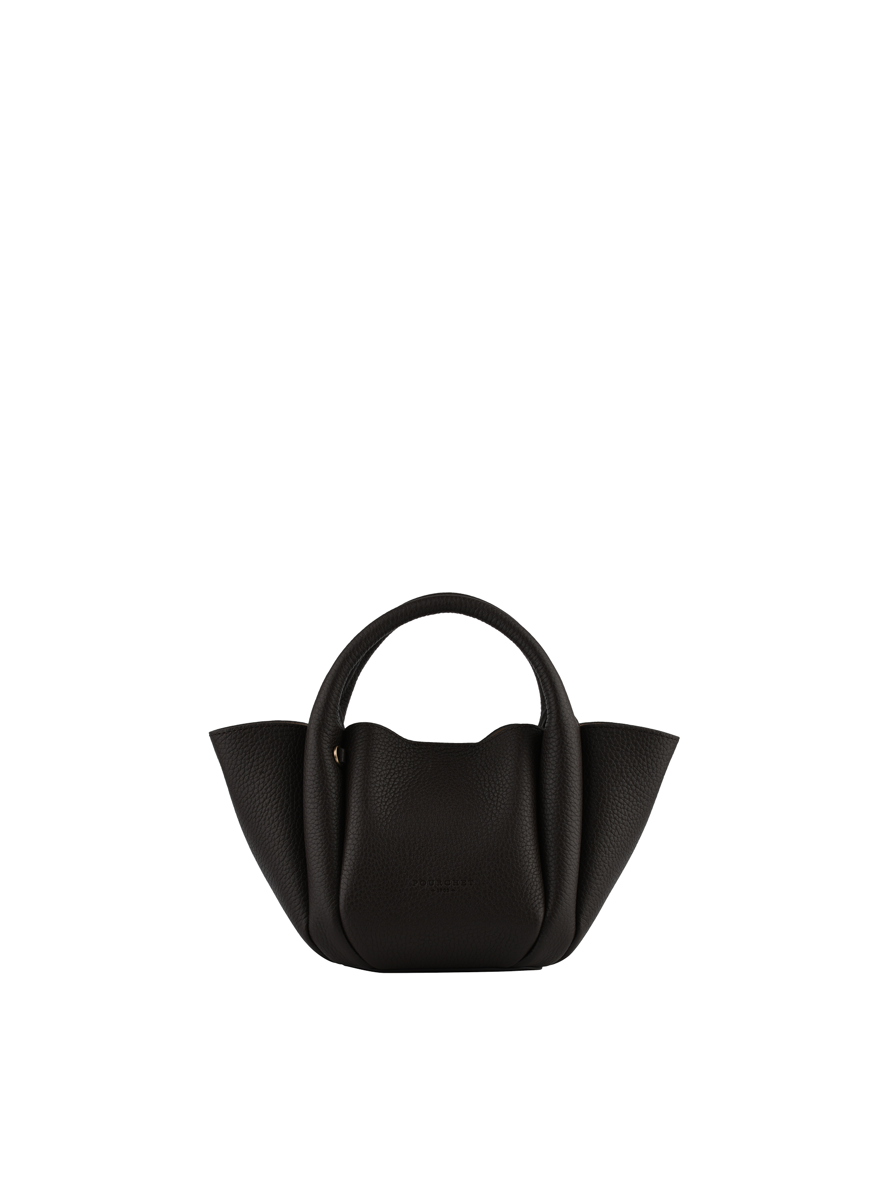 Calfskin leather handbag POURCHET Brown