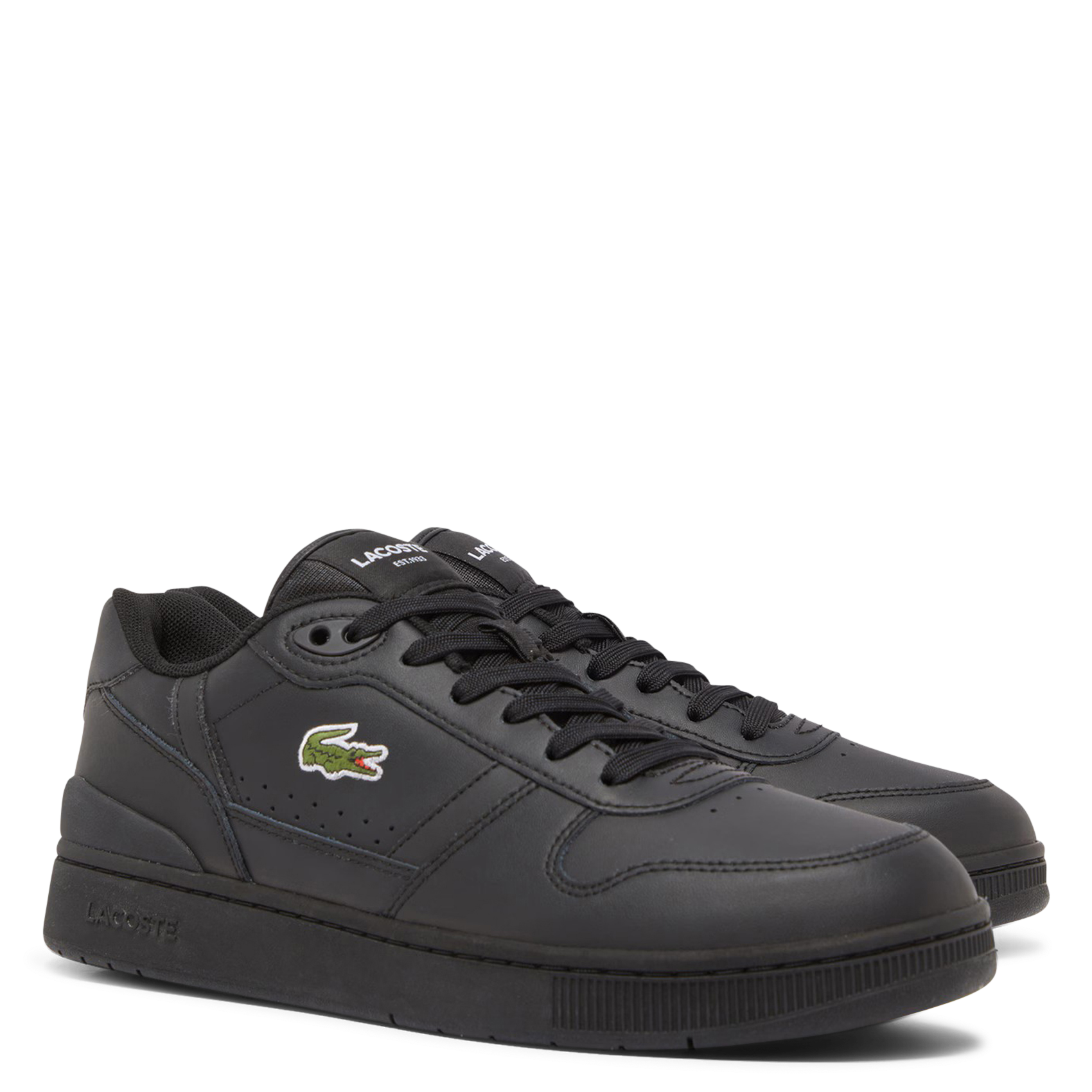 Lage, leren sneakers LACOSTE Zwart