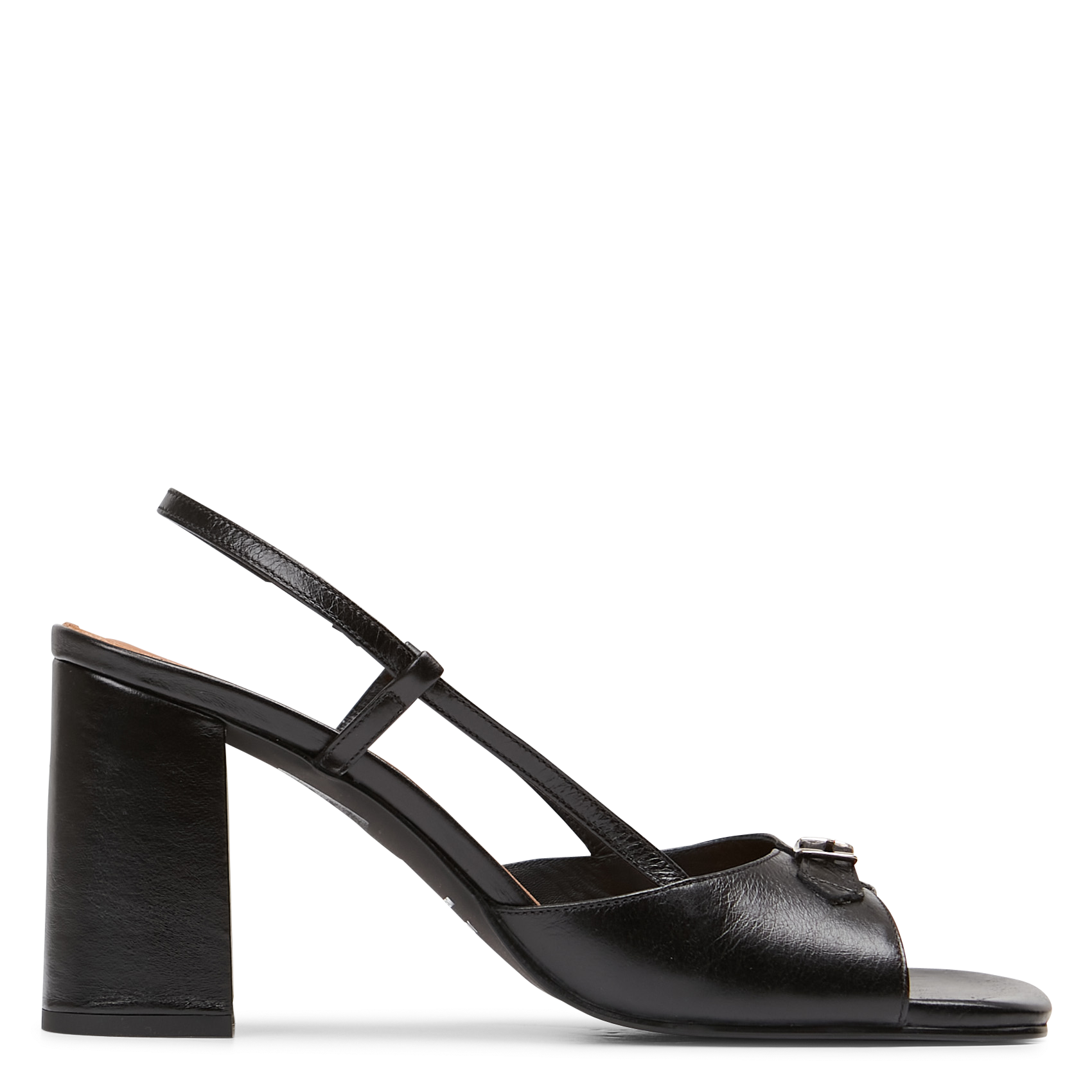 Heeled Worn Leather Sandals Noir Jonak Women Place des Tendances
