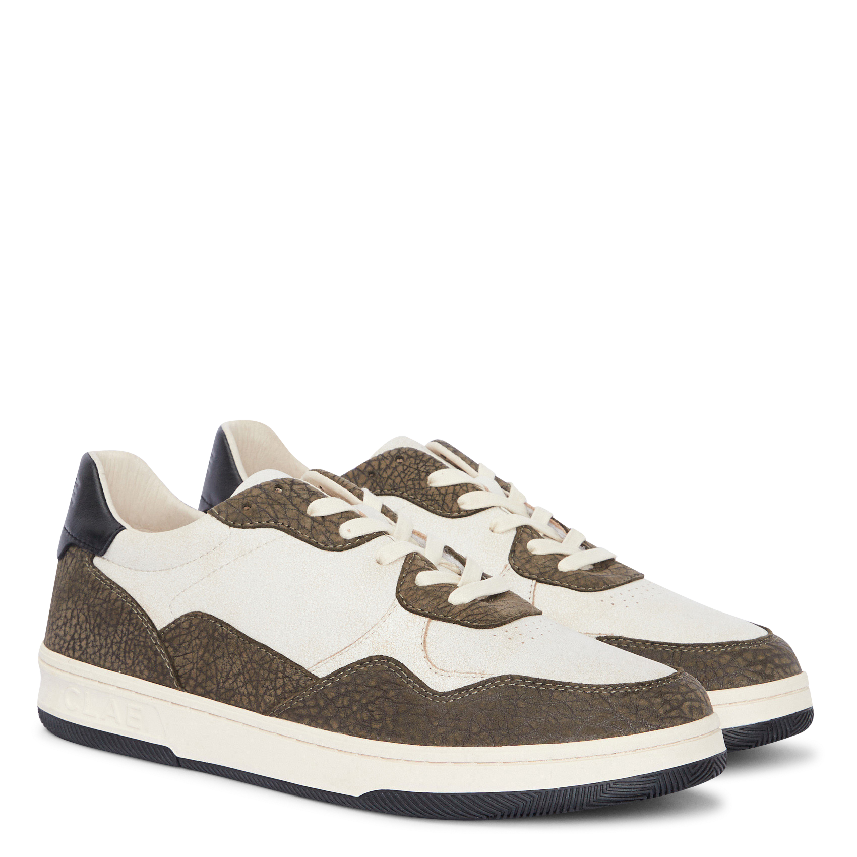 Low-top leather trainers CLAE Beige