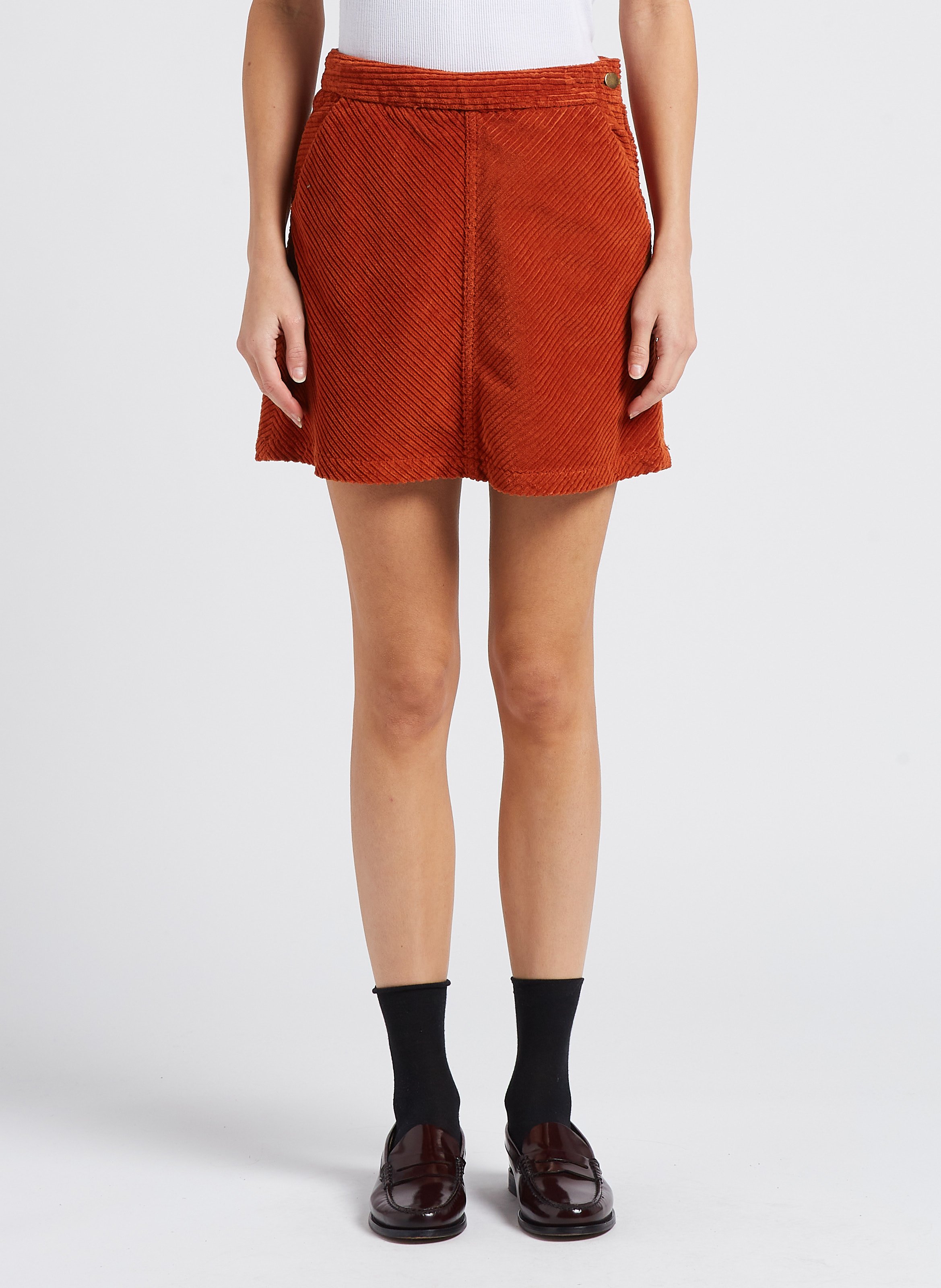 Jupe droite taille haute en coton mélangé SOI PARIS