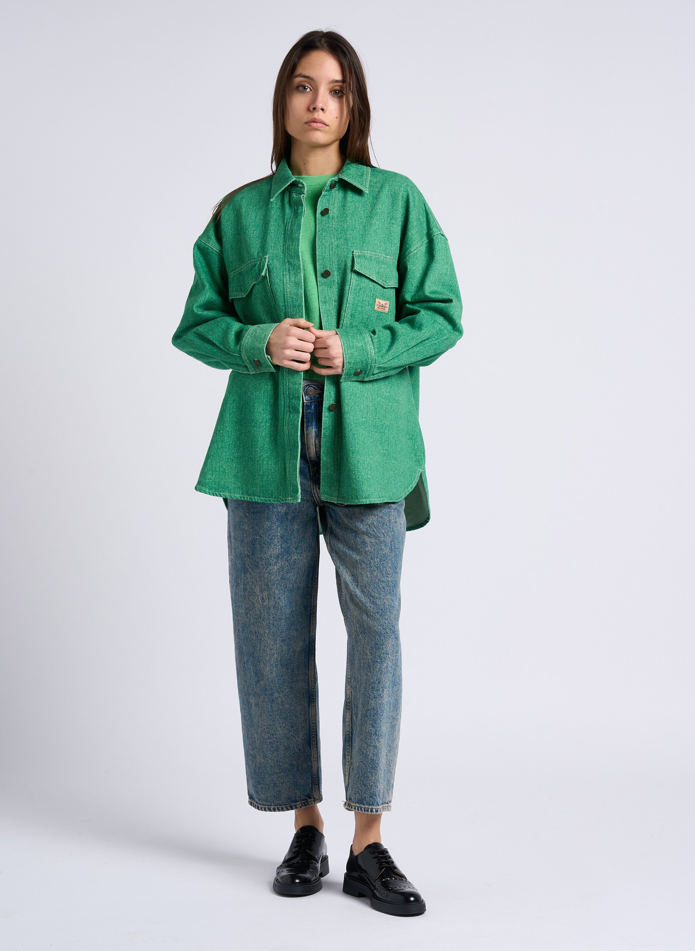 Jean mom en denim délavé AMERICAN VINTAGE Bleu