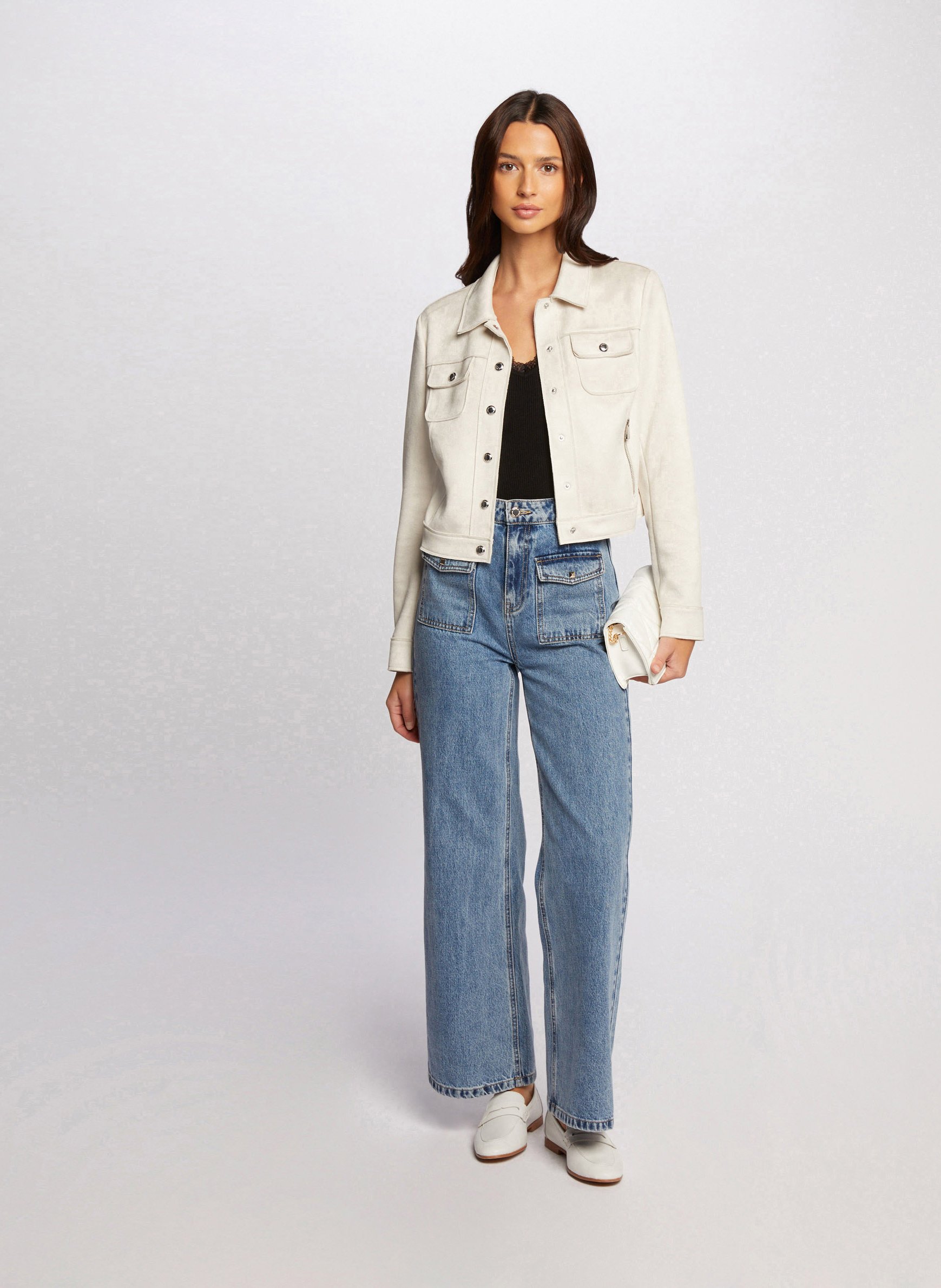 Short velvet jacket MORGAN Beige