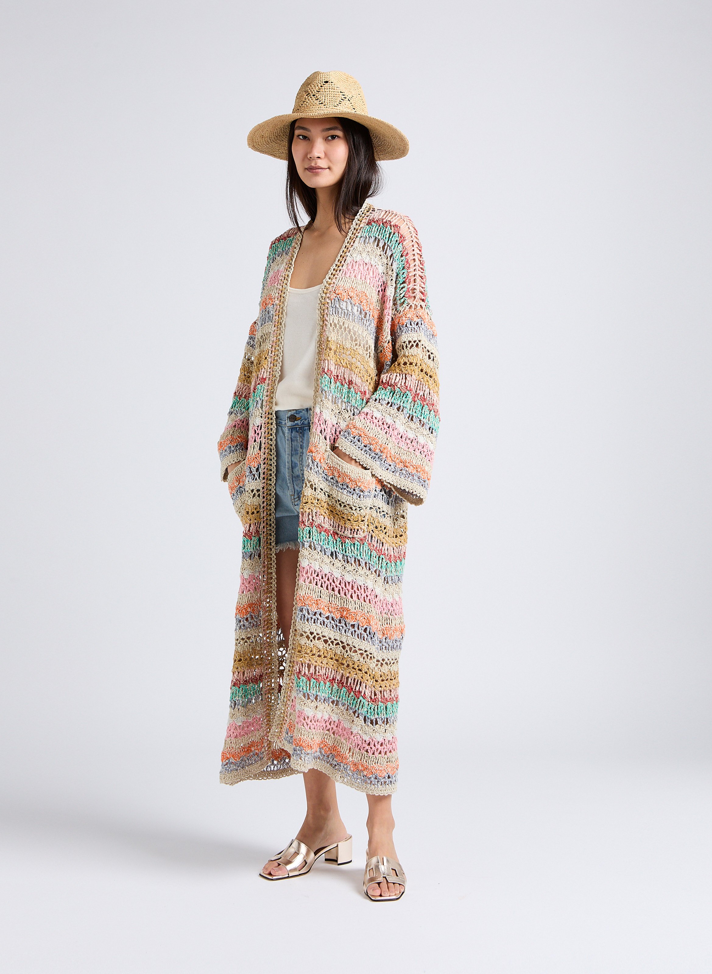 Gerade geschnittenes Baumwoll-Tanktop THE NEW SOCIETY Weiss