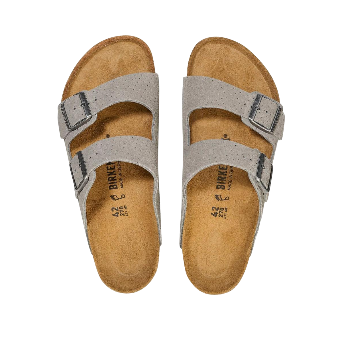 Faux leather sandals BIRKENSTOCK Grey