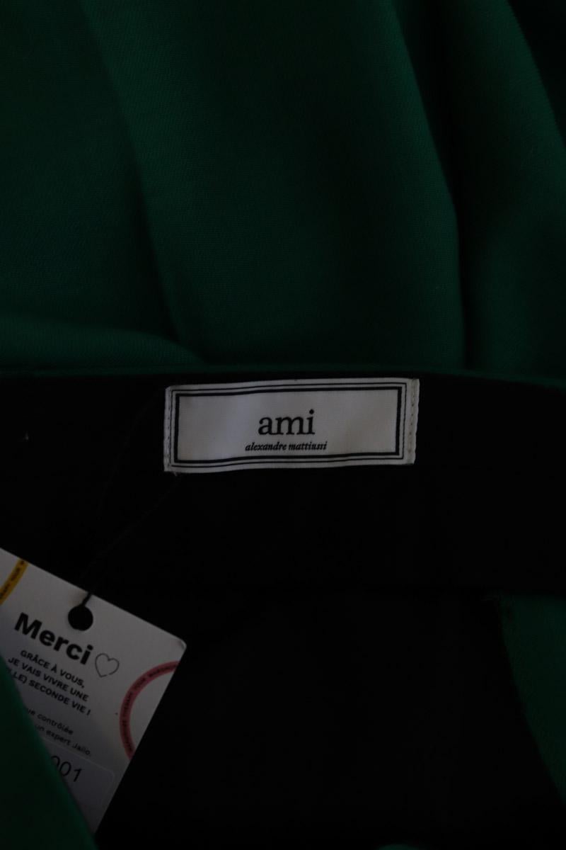 Bandol straight woollen trousers AMI PARIS - Seconde Main Green